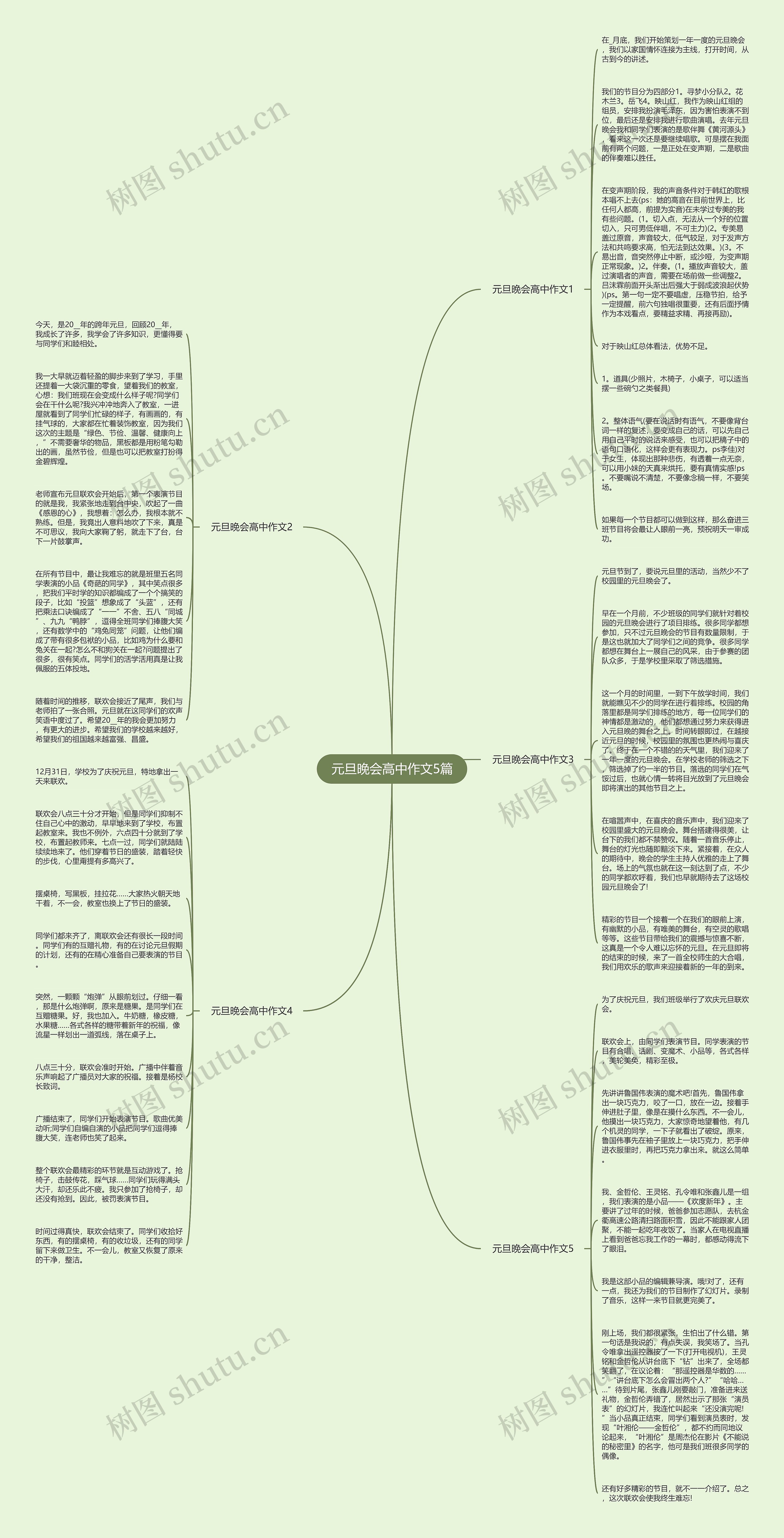 元旦晚会高中作文5篇思维导图