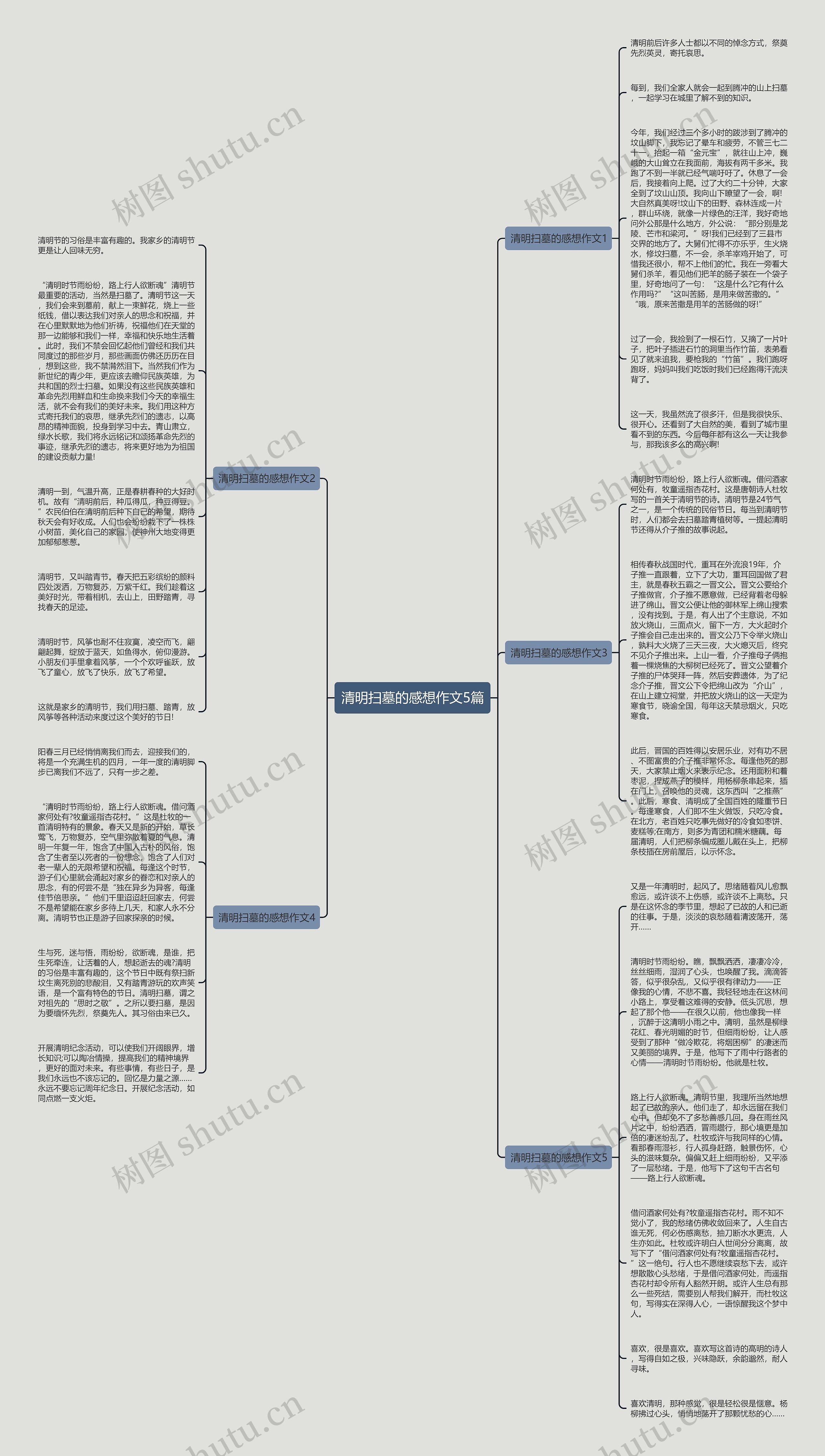 清明扫墓的感想作文5篇思维导图