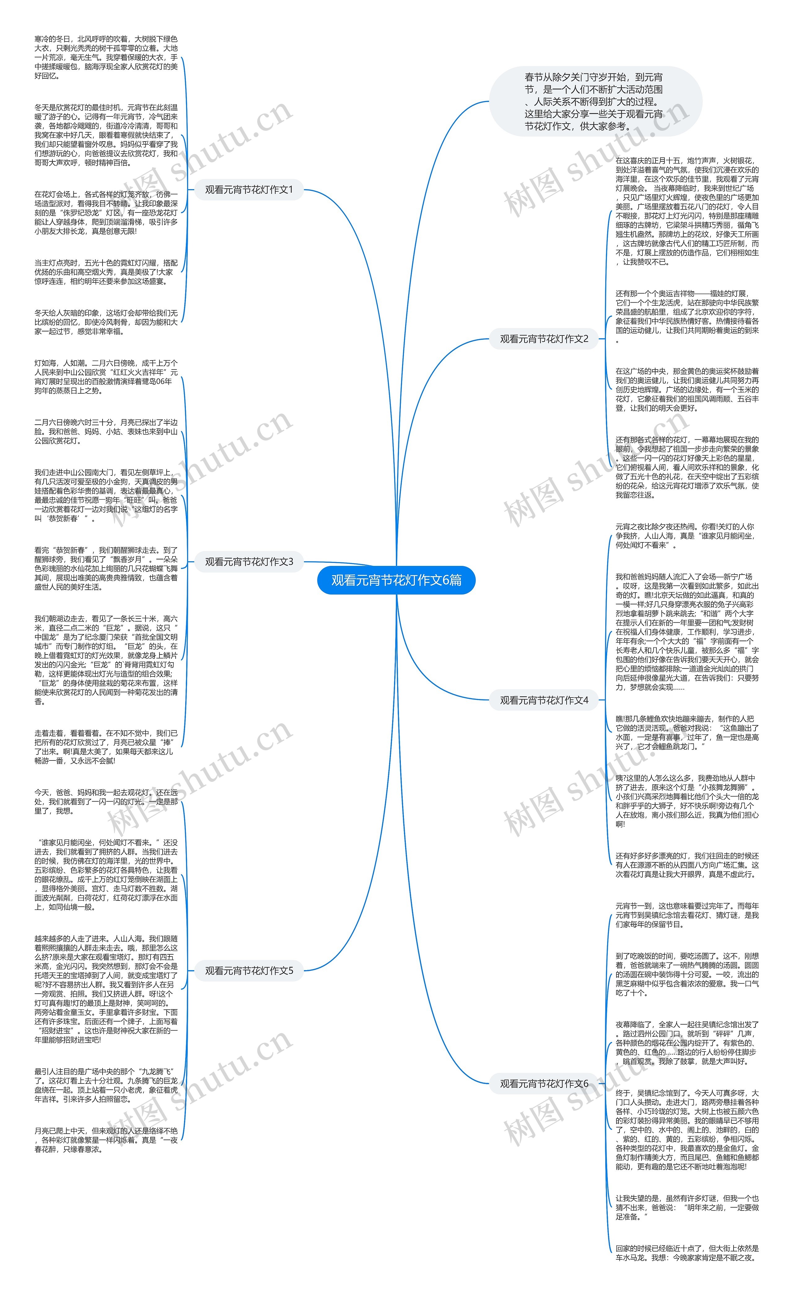 观看元宵节花灯作文6篇思维导图