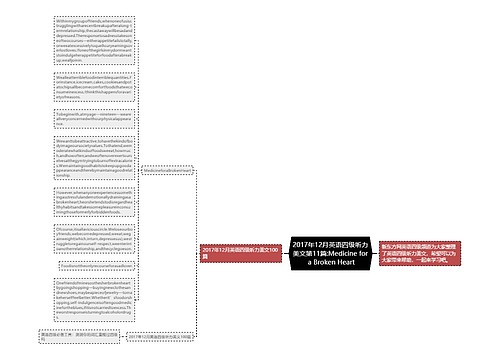 2017年12月英语四级听力美文第11篇:Medicine for a Broken Heart