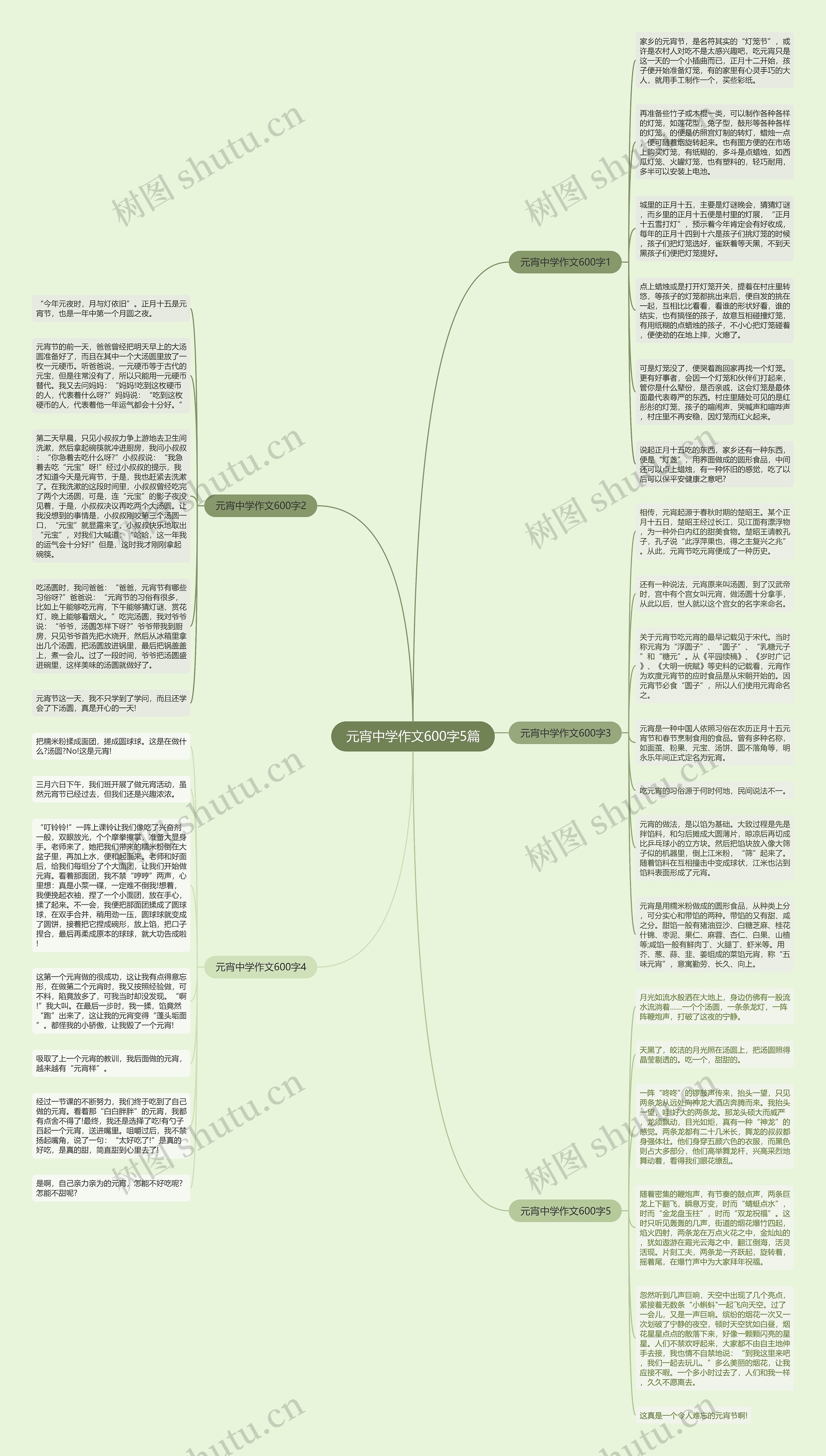 元宵中学作文600字5篇思维导图