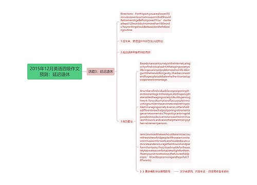 2015年12月英语四级作文预测：延迟退休