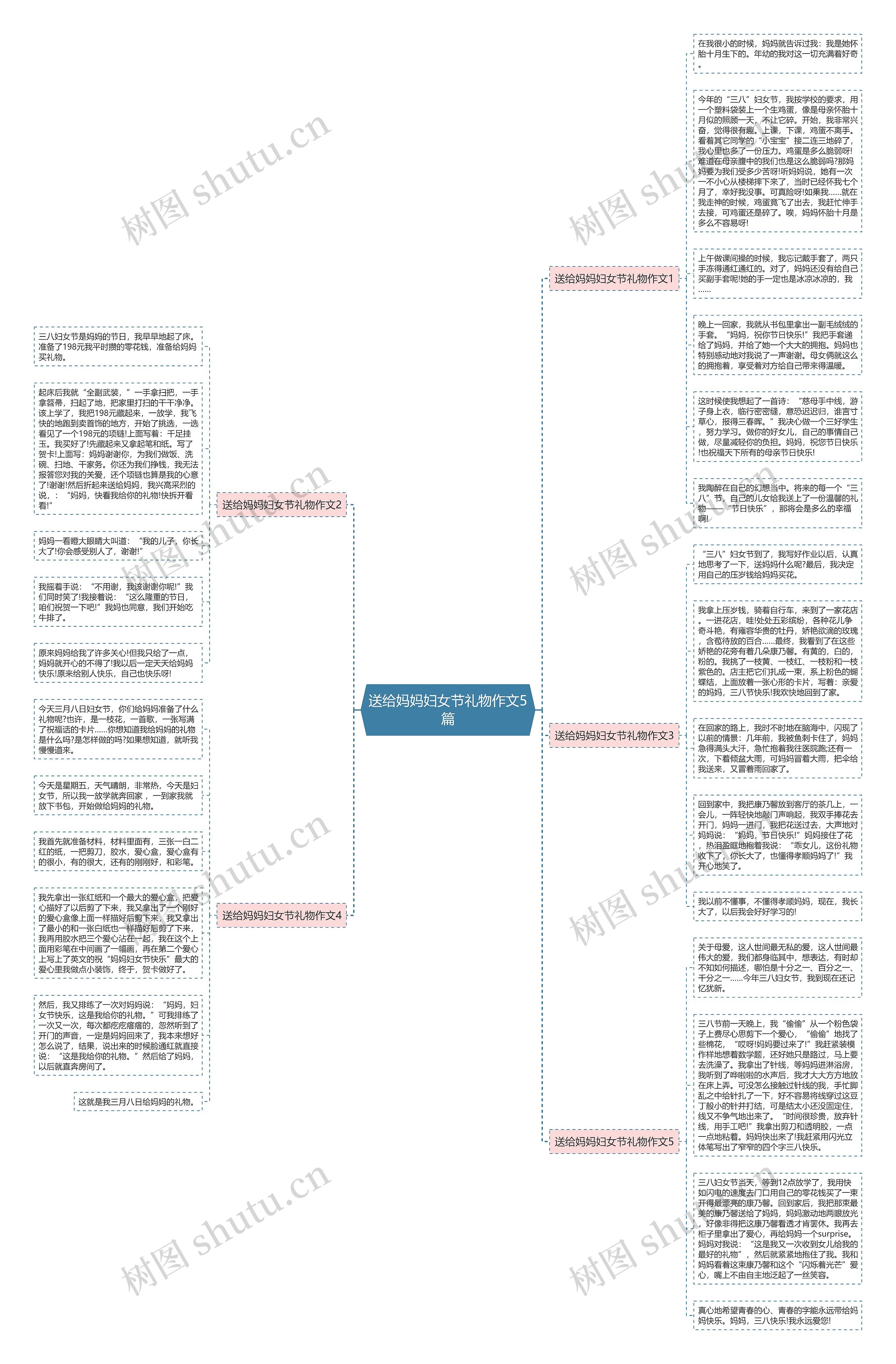 送给妈妈妇女节礼物作文5篇思维导图