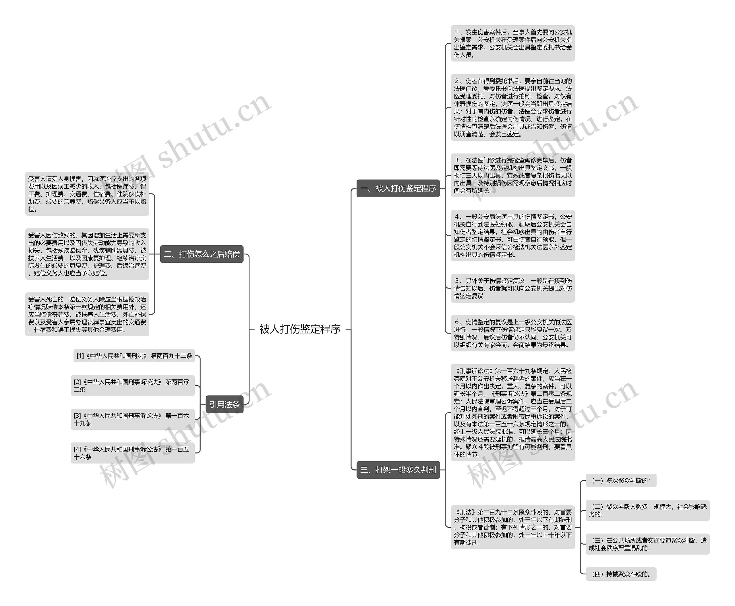 被人打伤鉴定程序思维导图