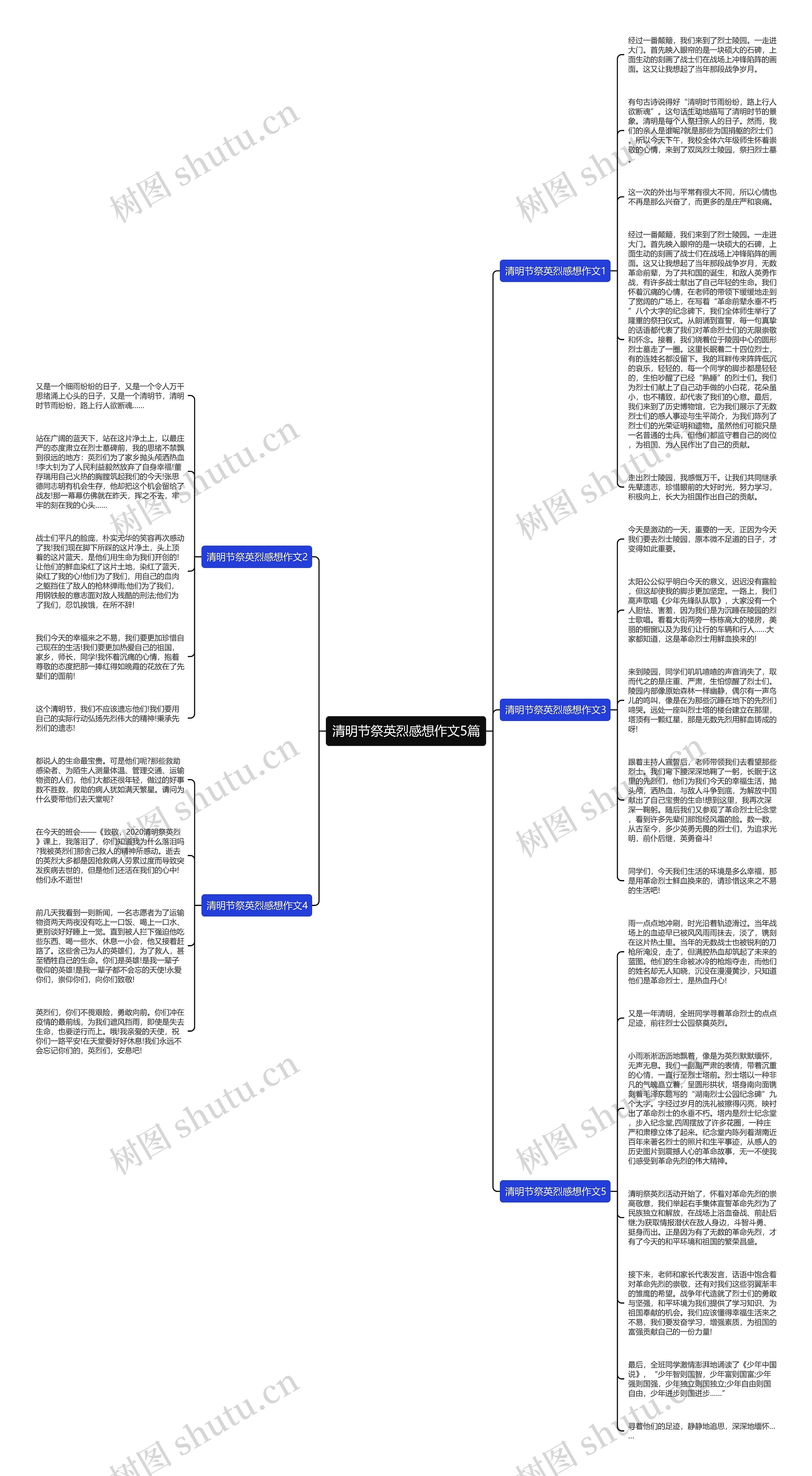 清明节祭英烈感想作文5篇思维导图