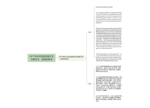 2017年6月英语四级作文万能范文：微信的影响