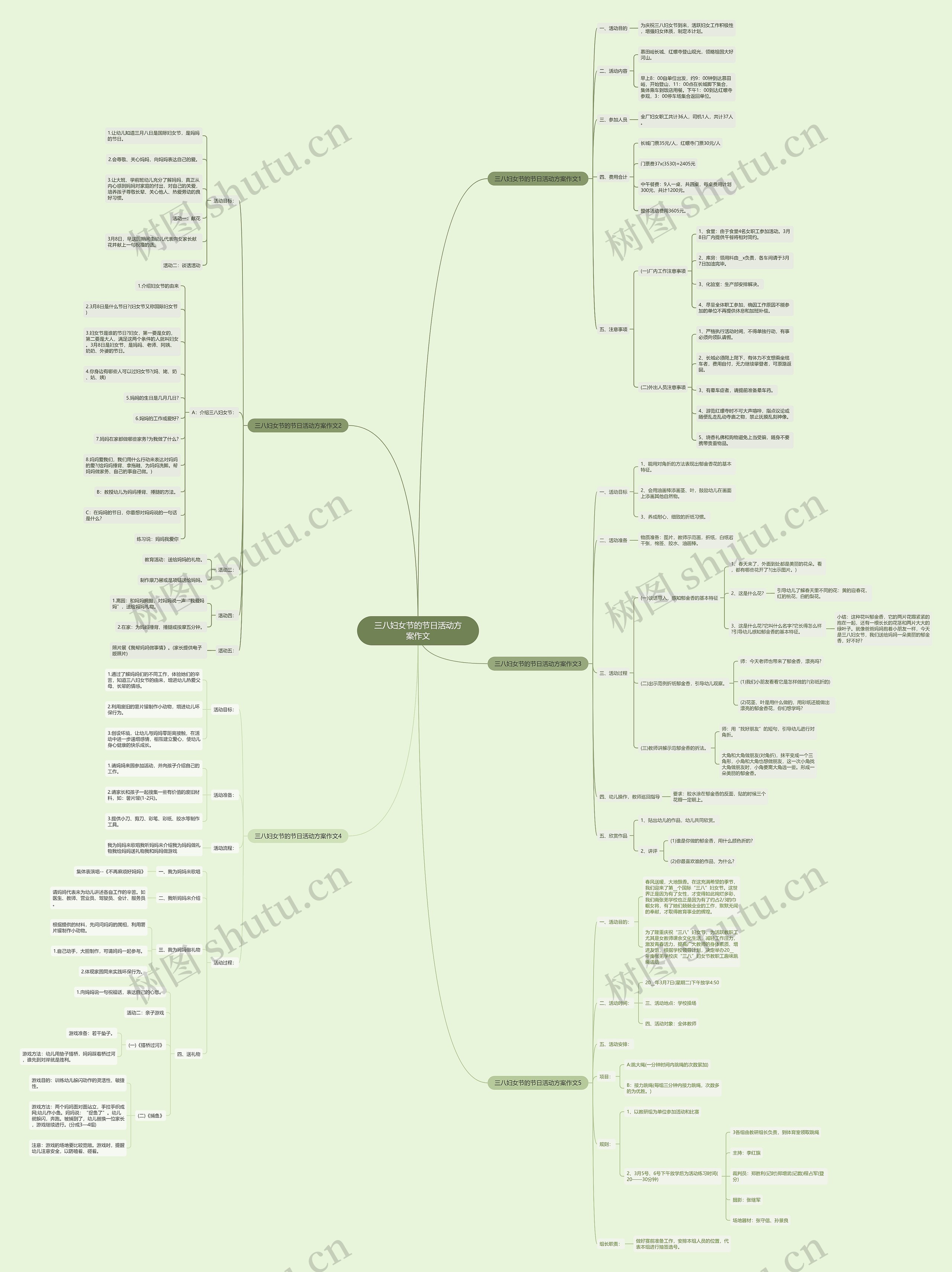 三八妇女节的节日活动方案作文思维导图