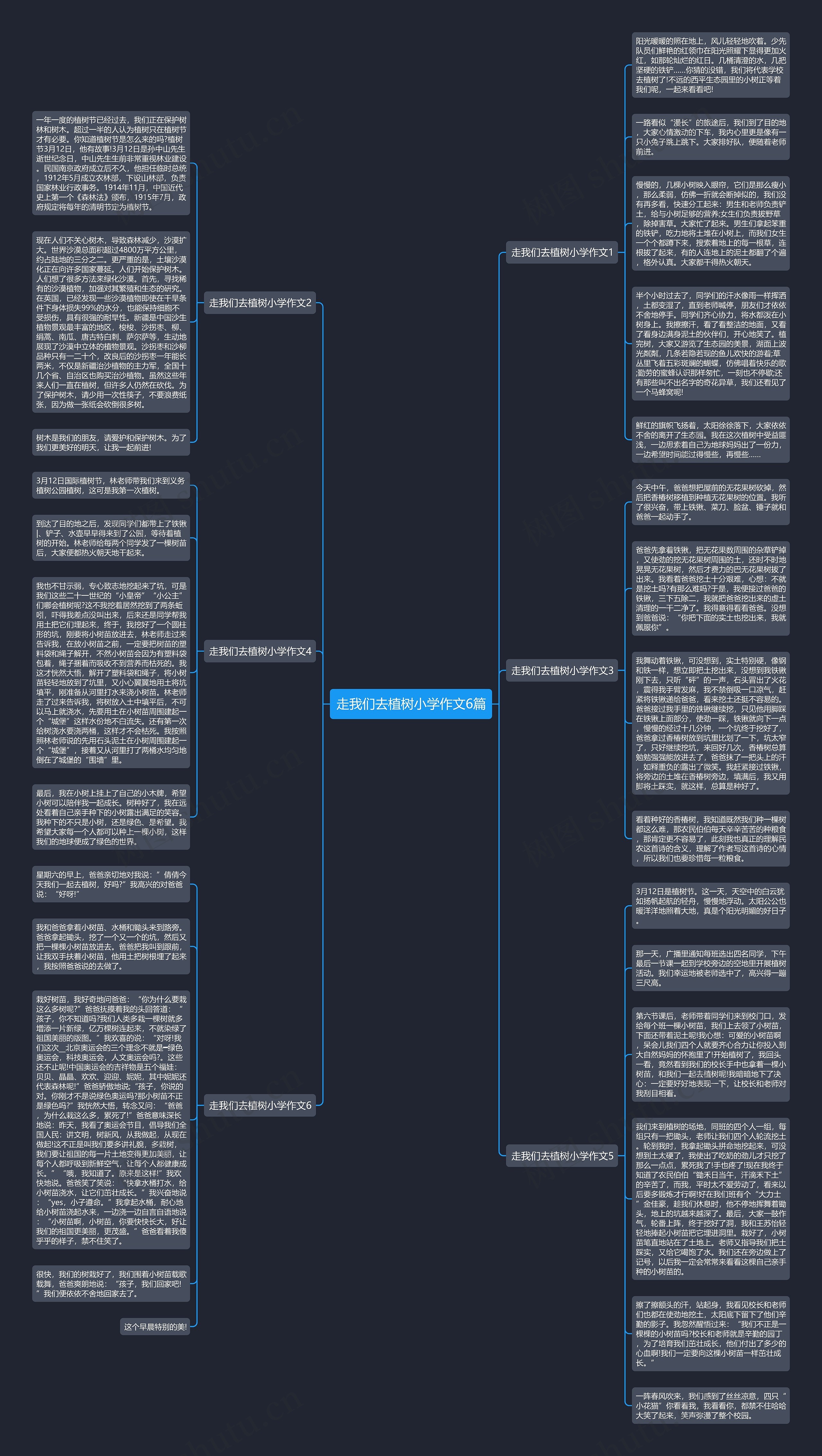 走我们去植树小学作文6篇思维导图