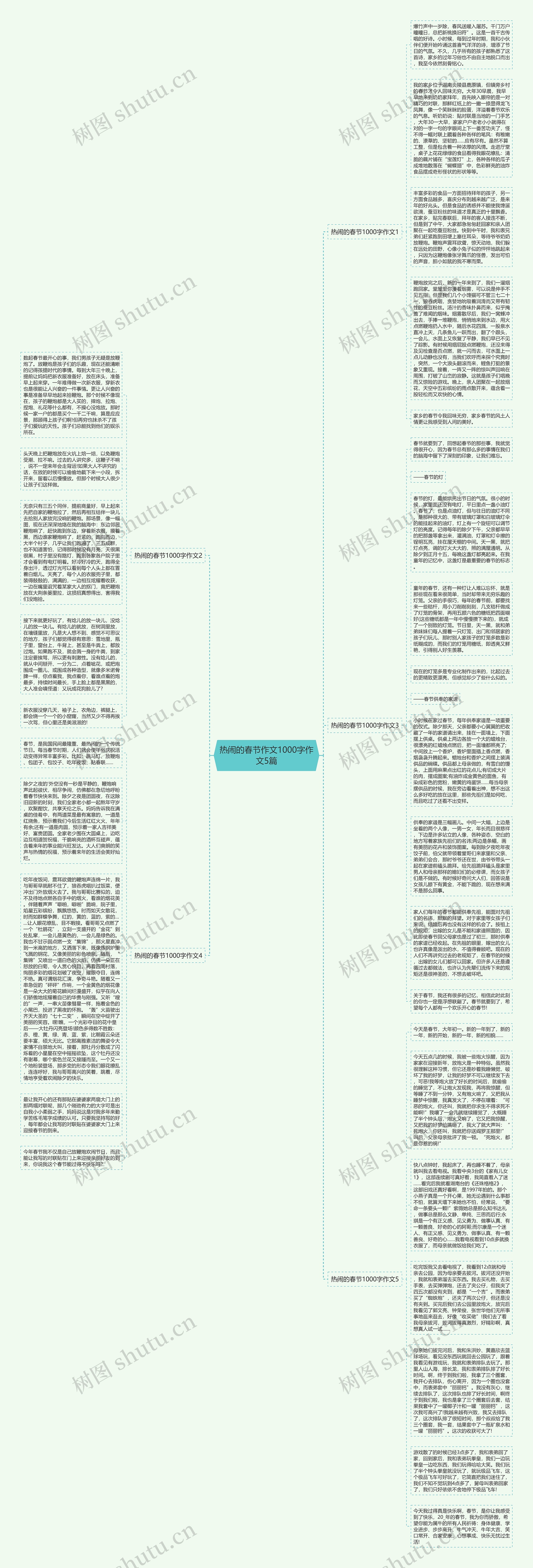 热闹的春节作文1000字作文5篇思维导图