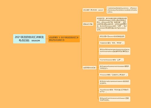 2021英语四级词汇讲解及考点归纳：season