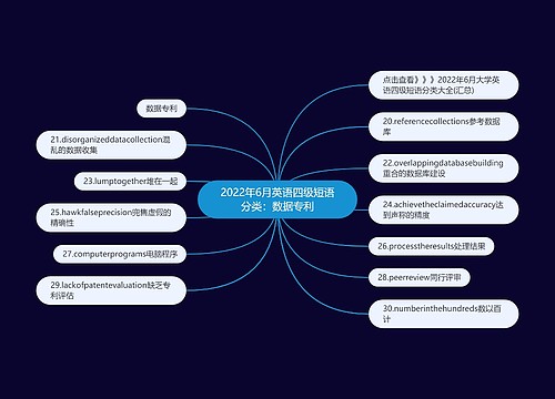 2022年6月英语四级短语分类：数据专利