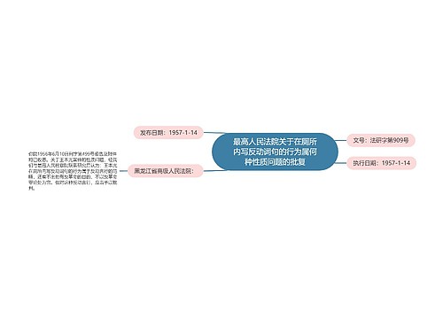 最高人民法院关于在厕所内写反动词句的行为属何种性质问题的批复