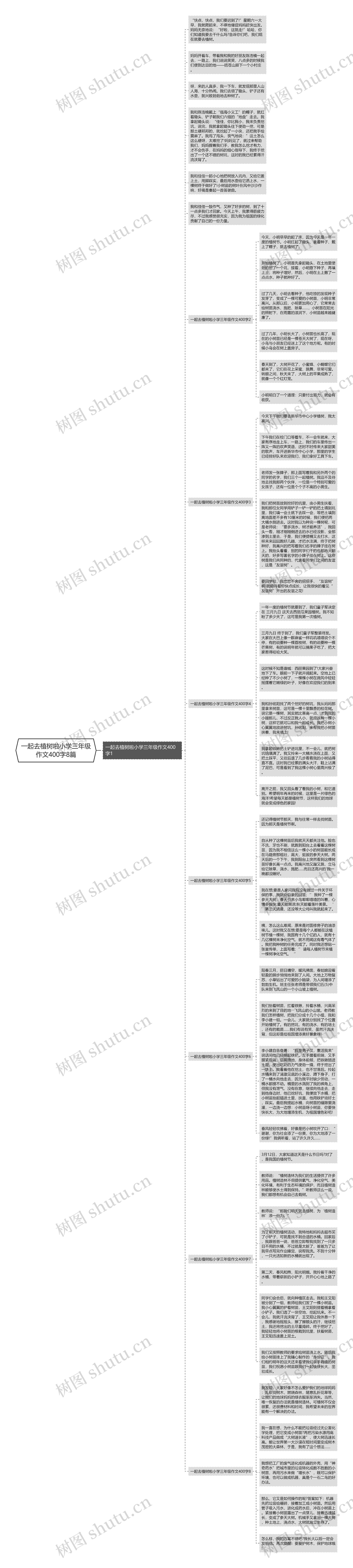 一起去植树啦小学三年级作文400字8篇