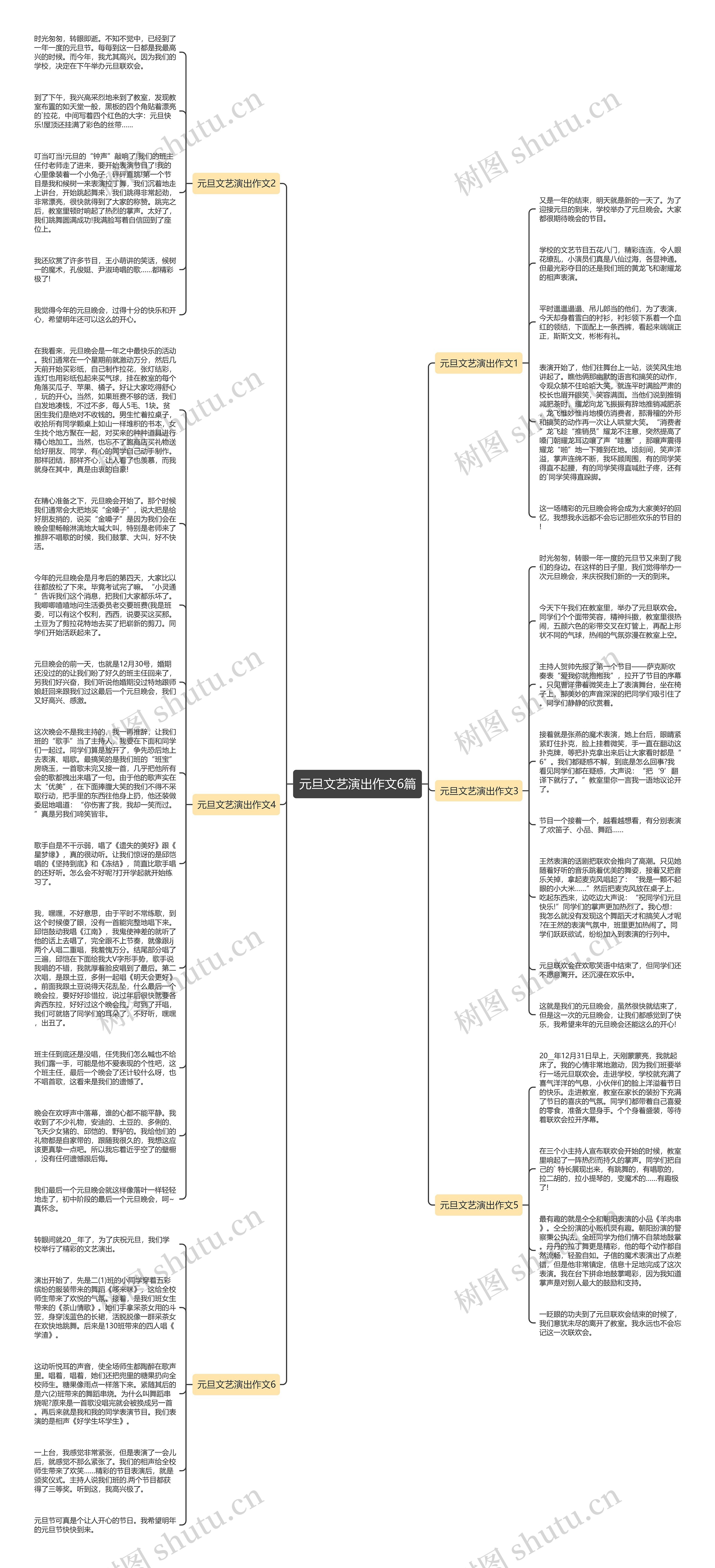 元旦文艺演出作文6篇思维导图