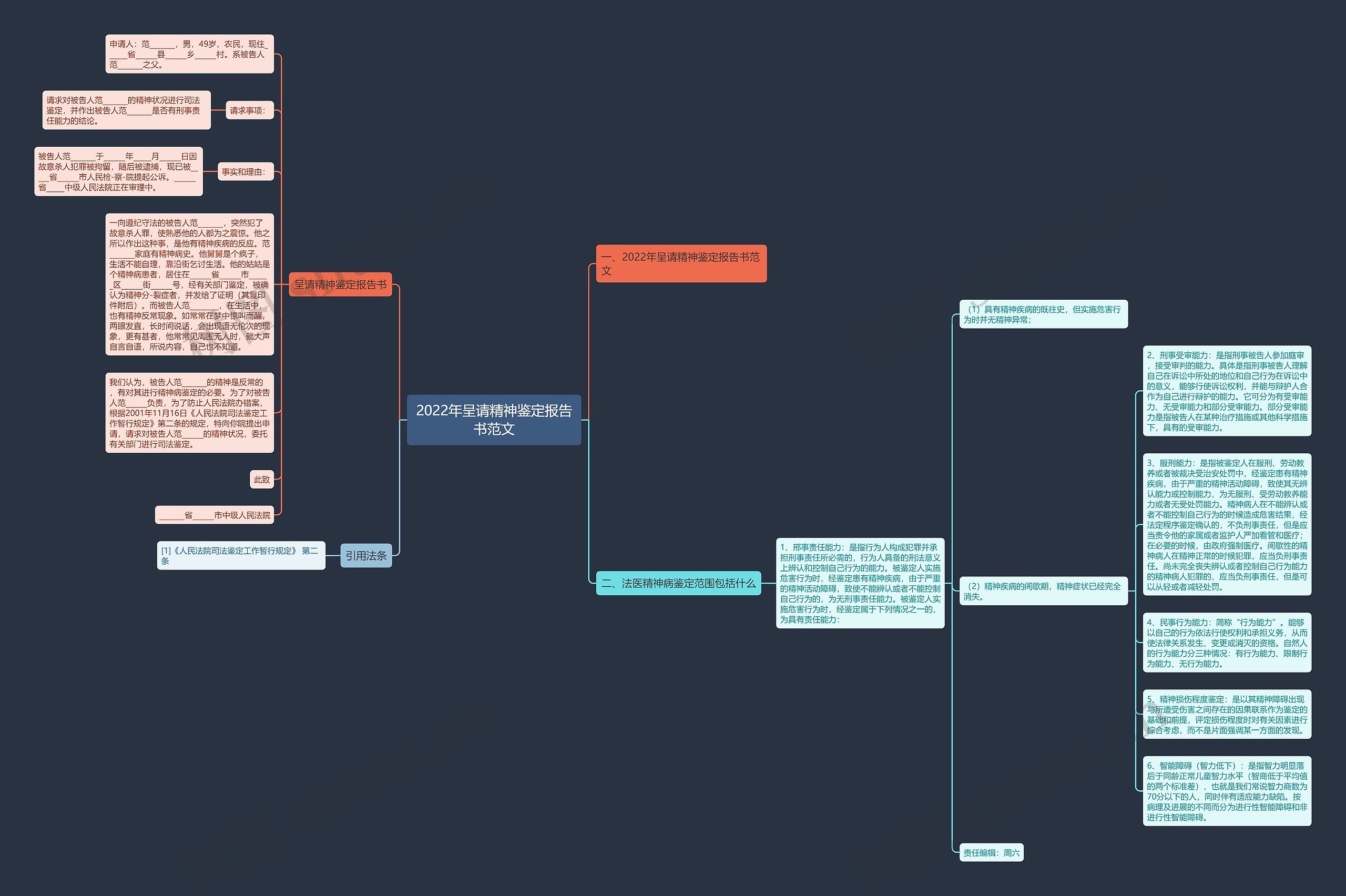 2022年呈请精神鉴定报告书范文思维导图