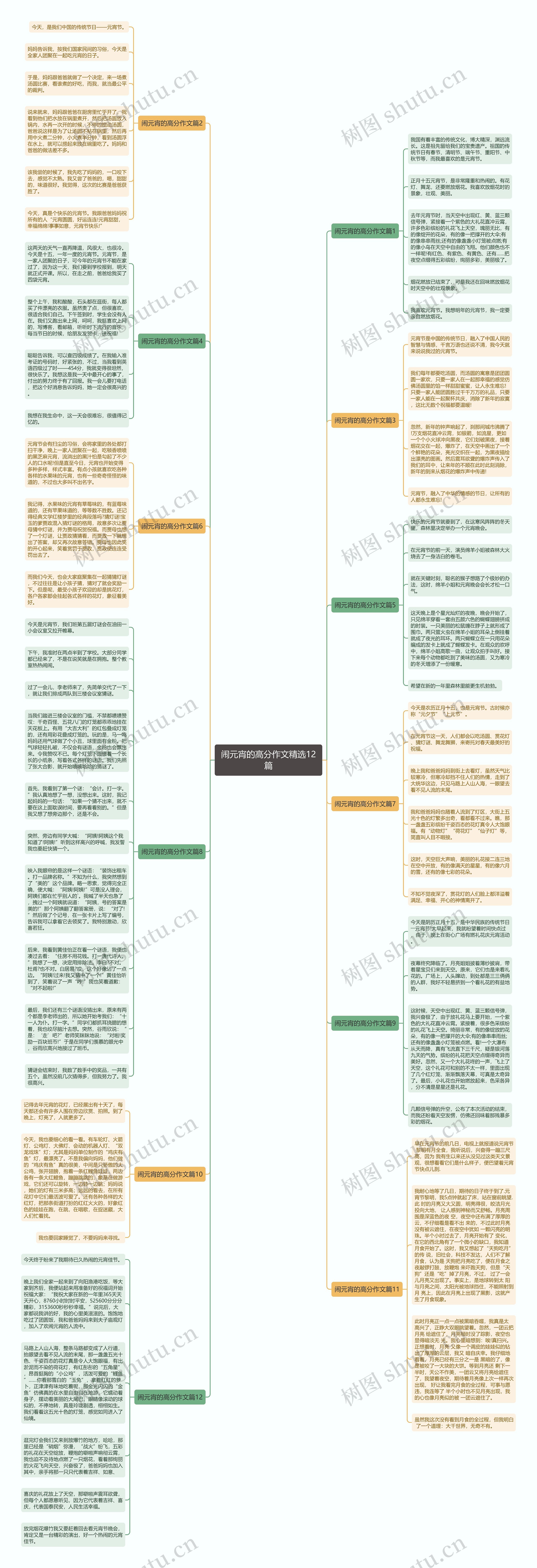 闹元宵的高分作文精选12篇思维导图