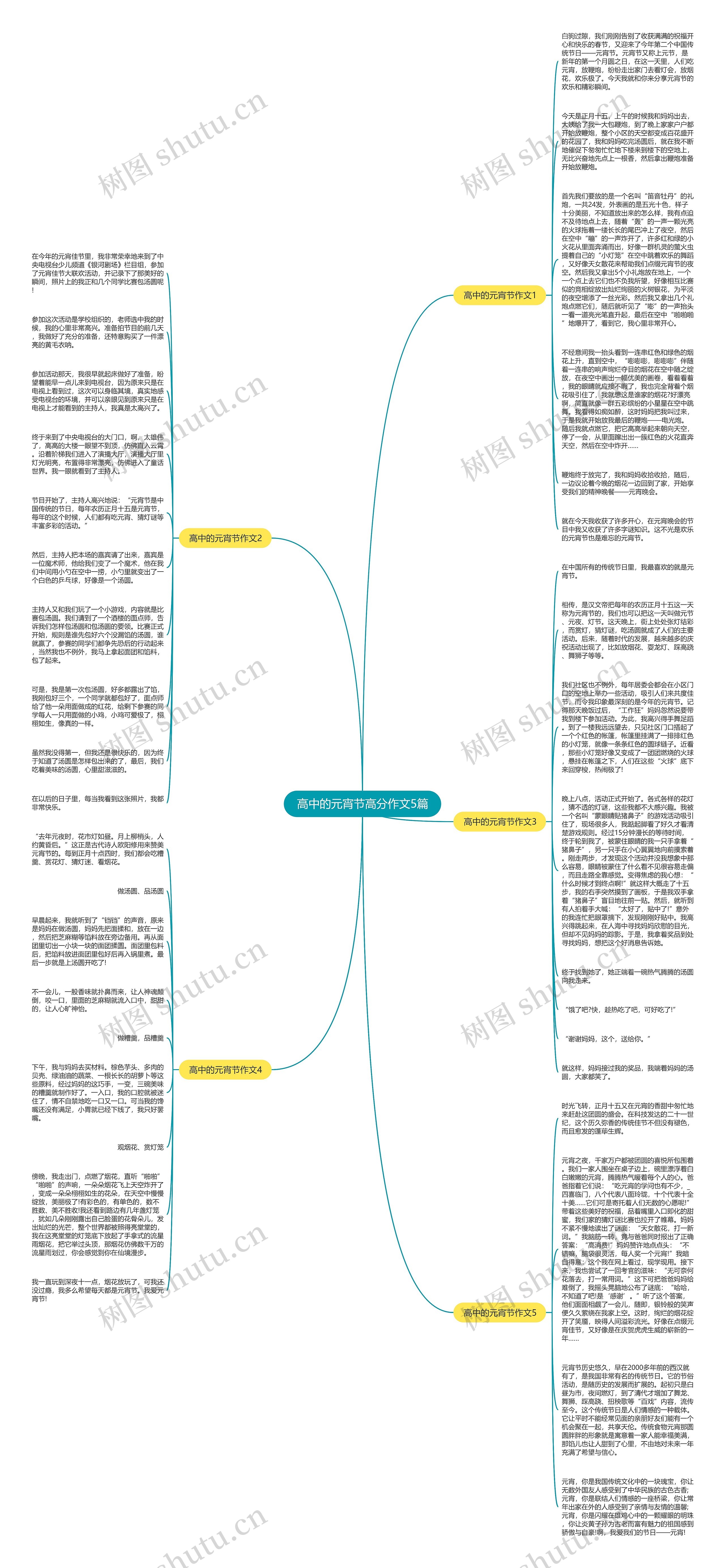 高中的元宵节高分作文5篇思维导图