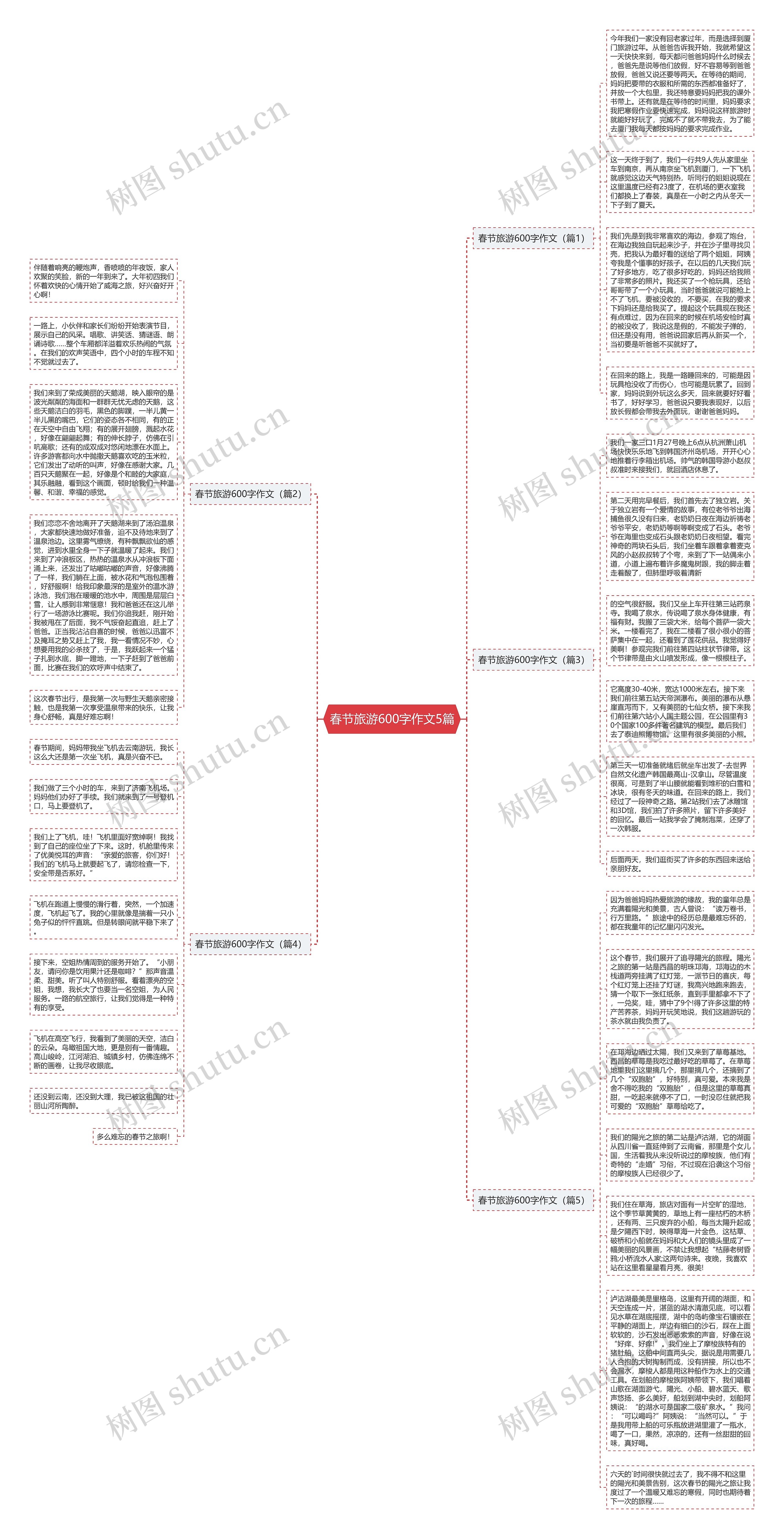 春节旅游600字作文5篇思维导图