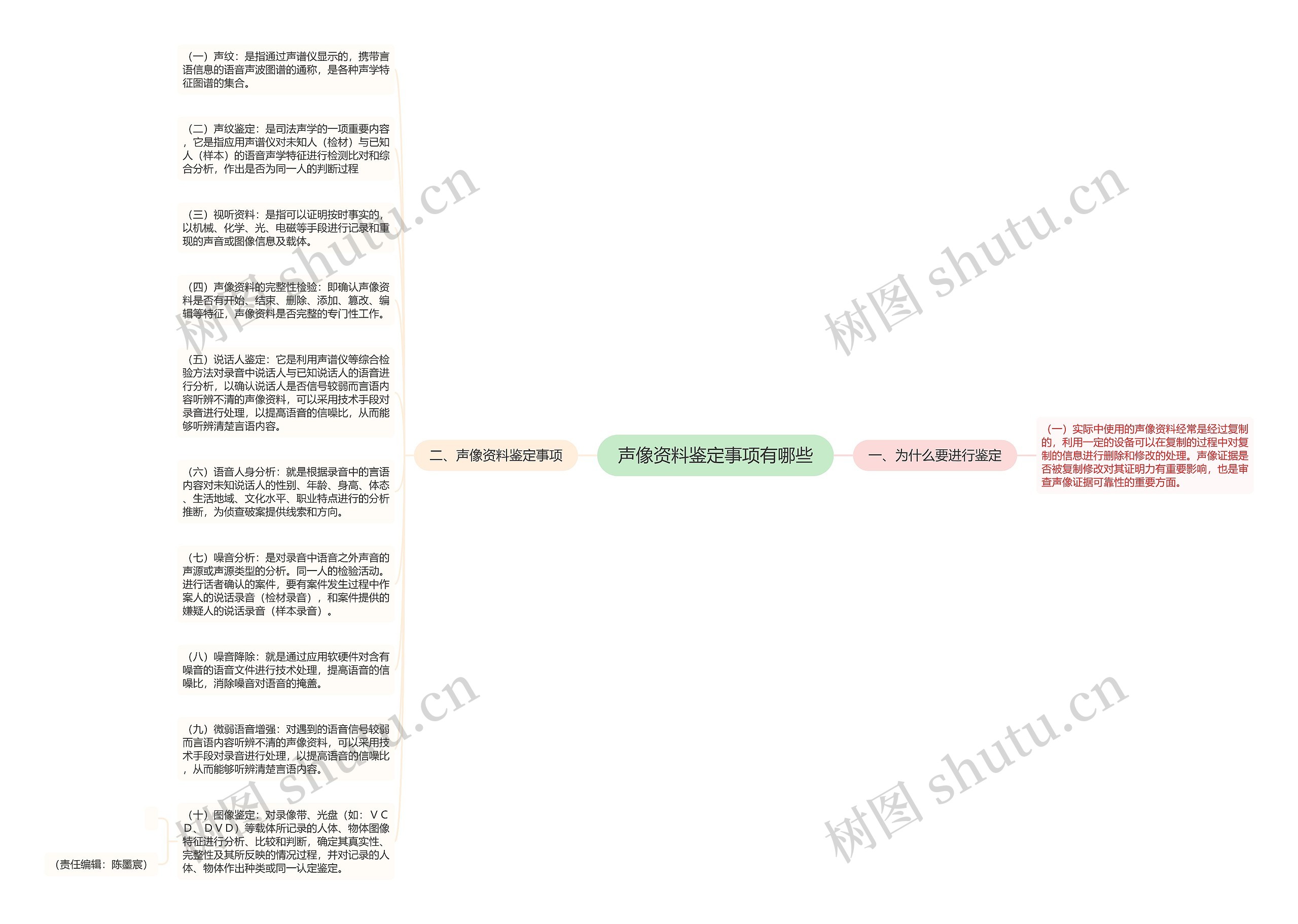 声像资料鉴定事项有哪些思维导图