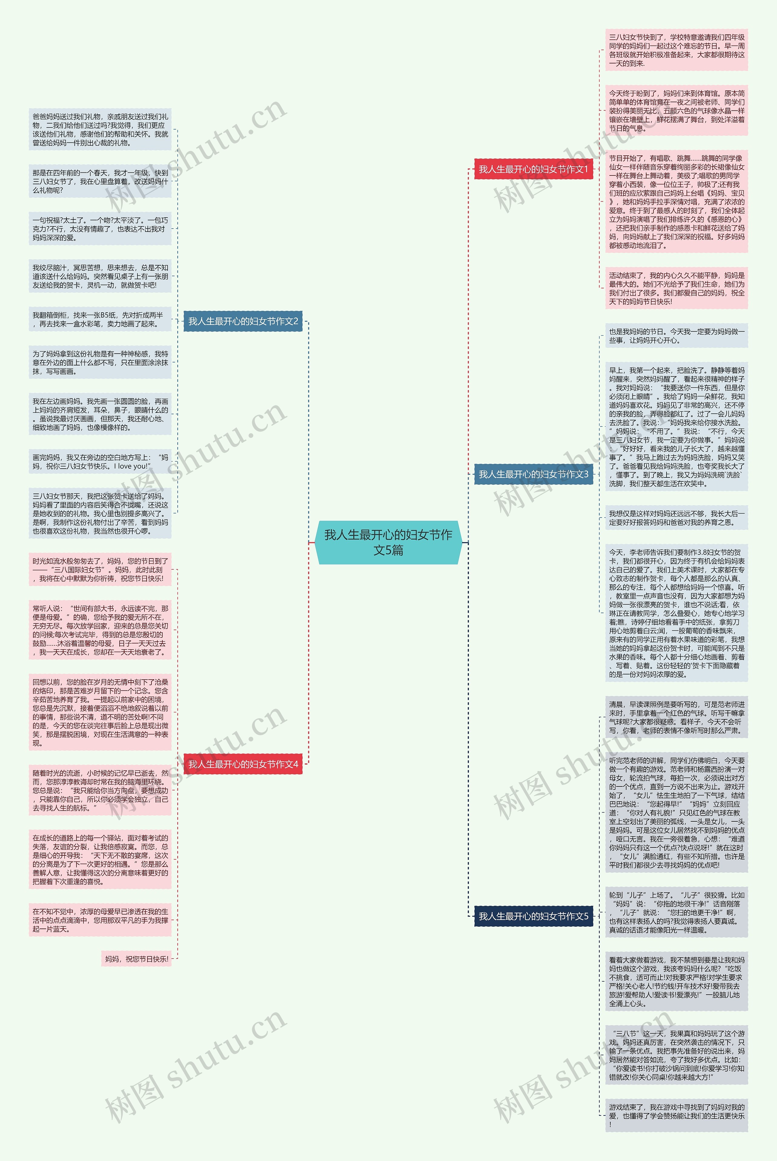 我人生最开心的妇女节作文5篇思维导图