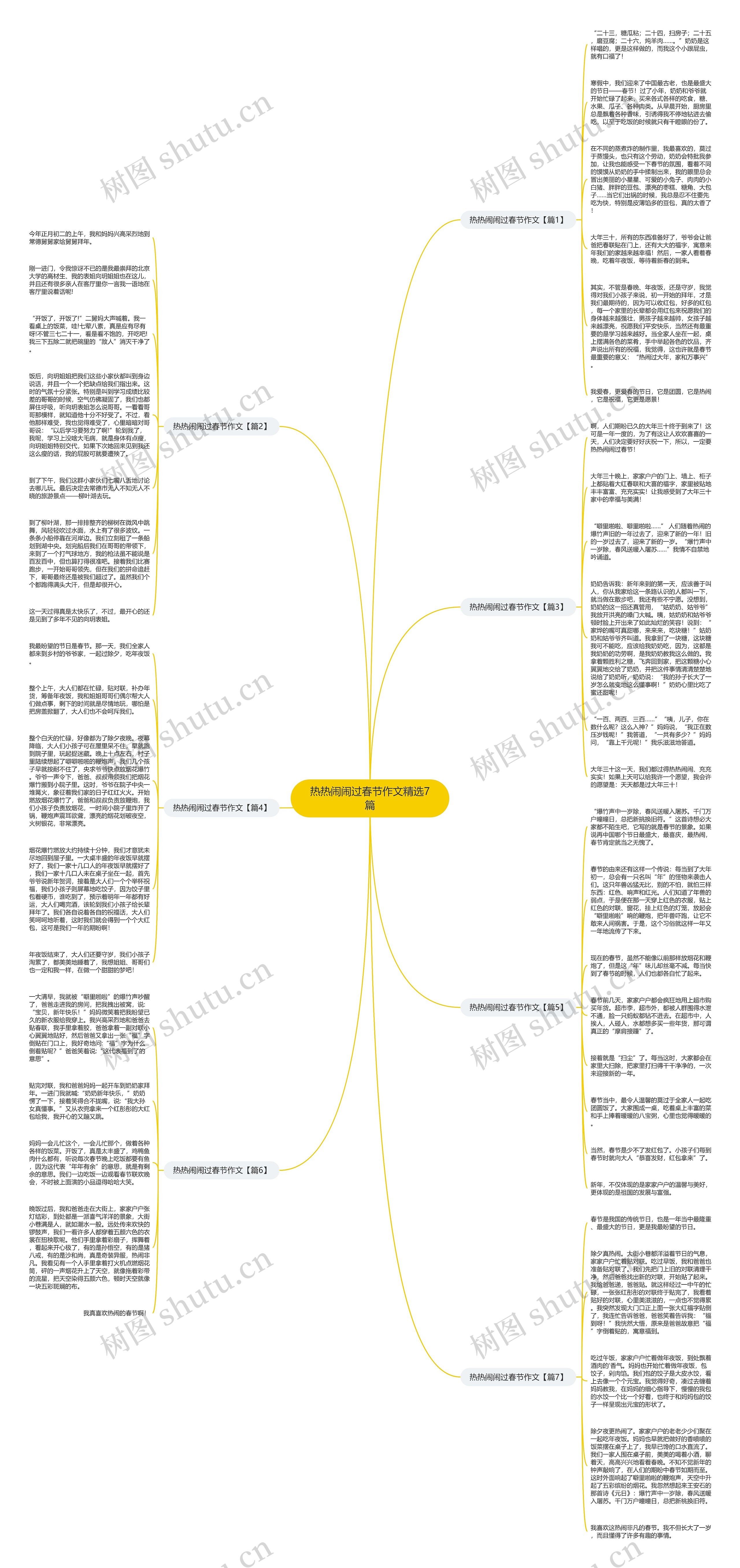 热热闹闹过春节作文精选7篇思维导图