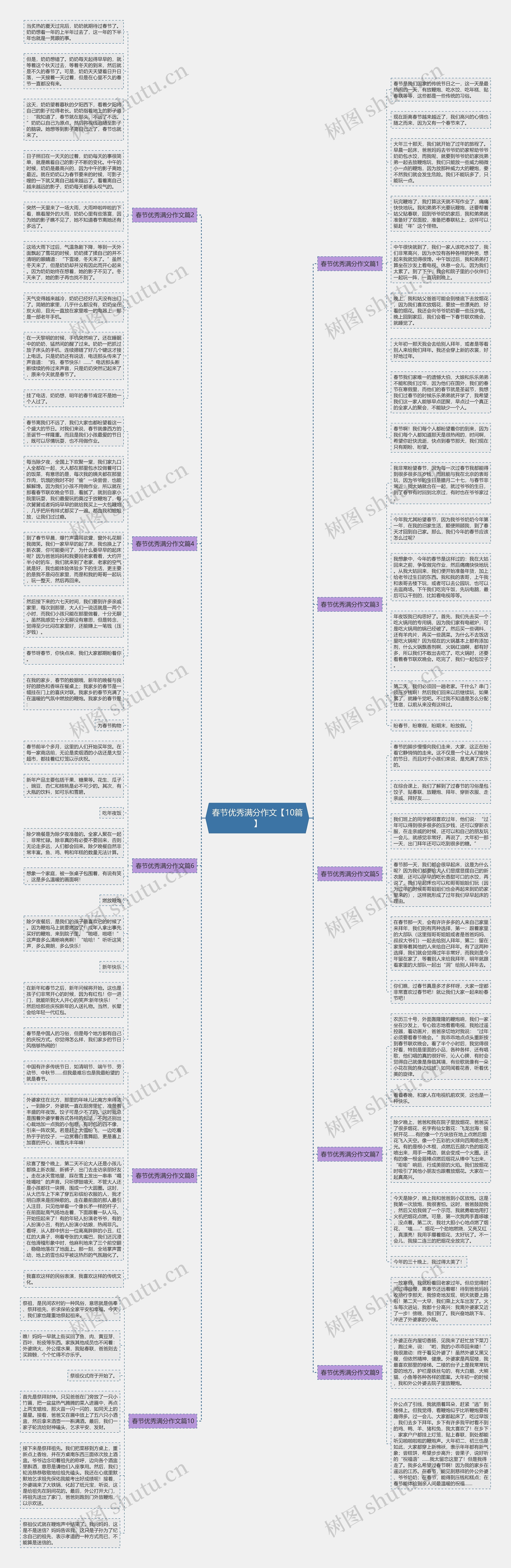 春节优秀满分作文【10篇】思维导图
