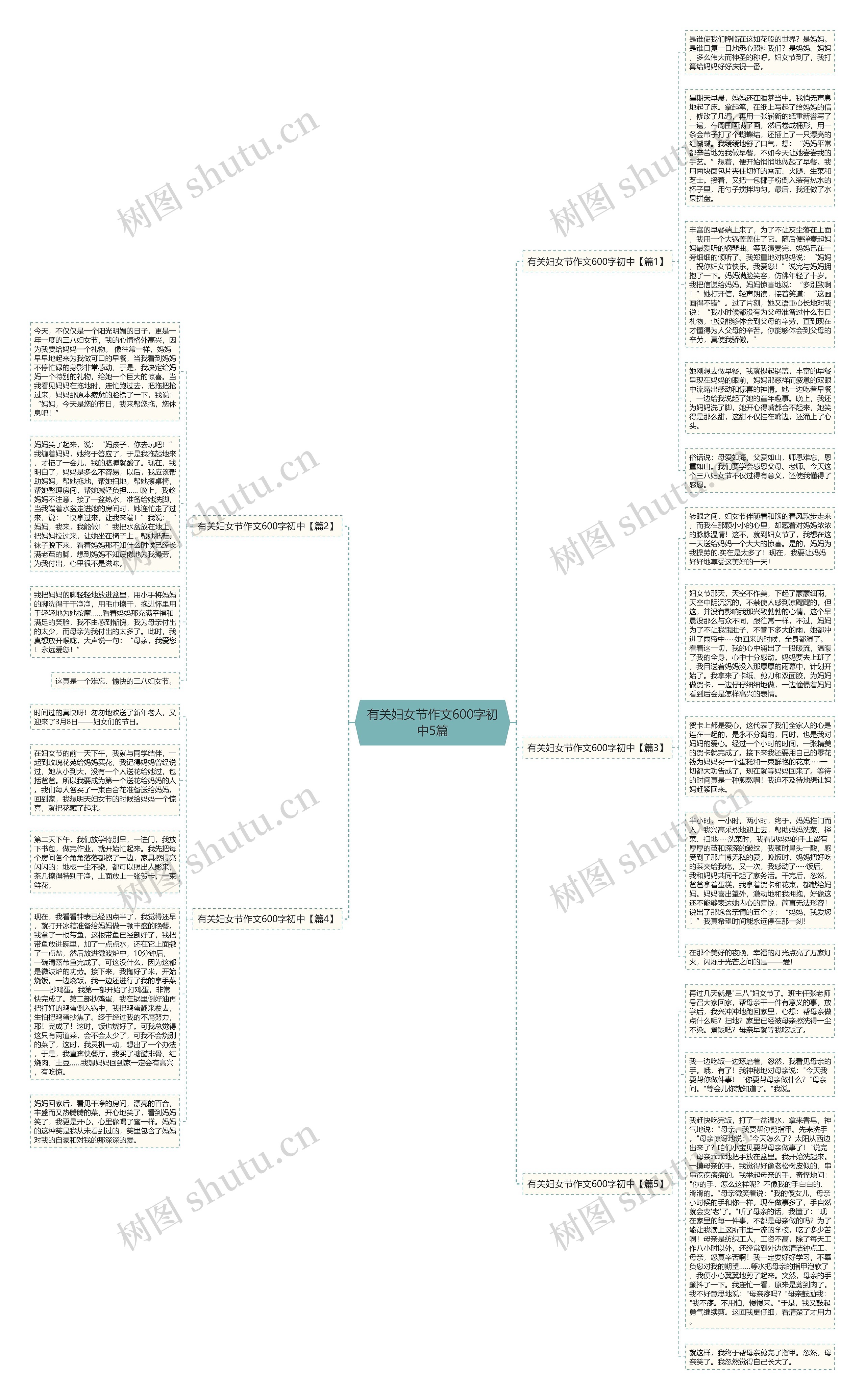 有关妇女节作文600字初中5篇思维导图
