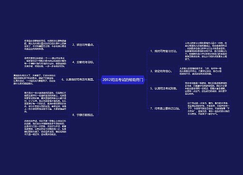 2012司法考试的帮助窍门