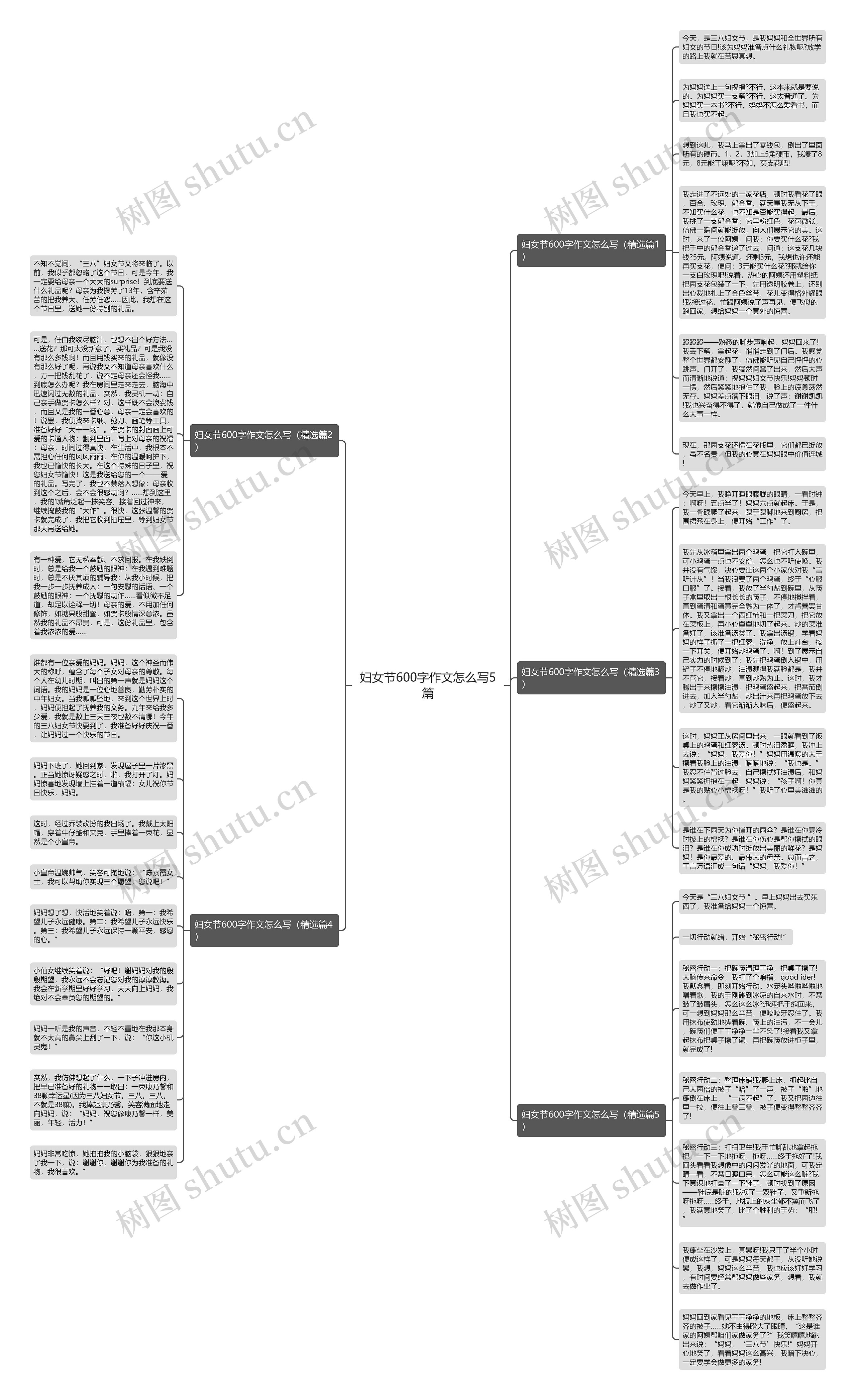 妇女节600字作文怎么写5篇思维导图