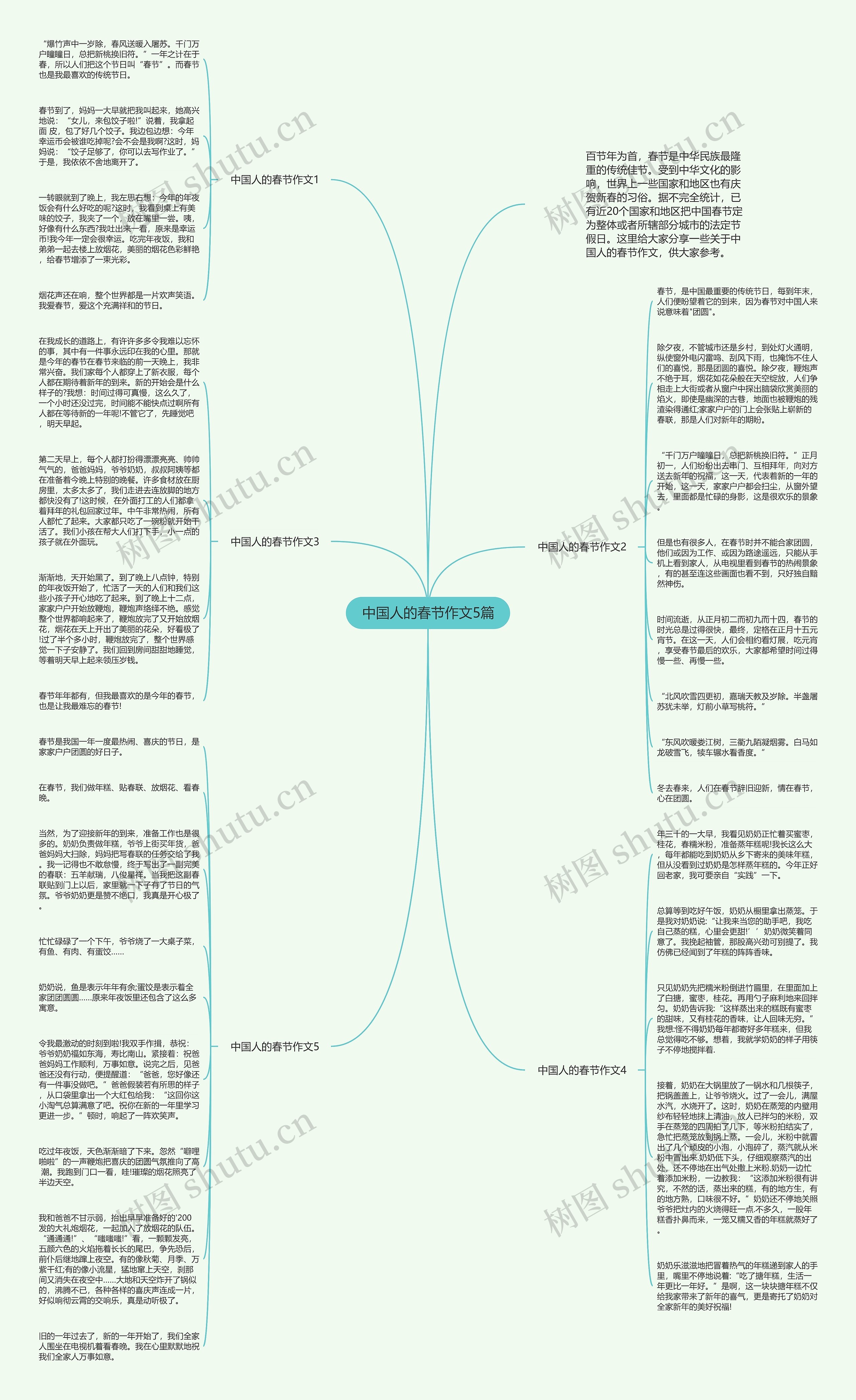 中国人的春节作文5篇思维导图