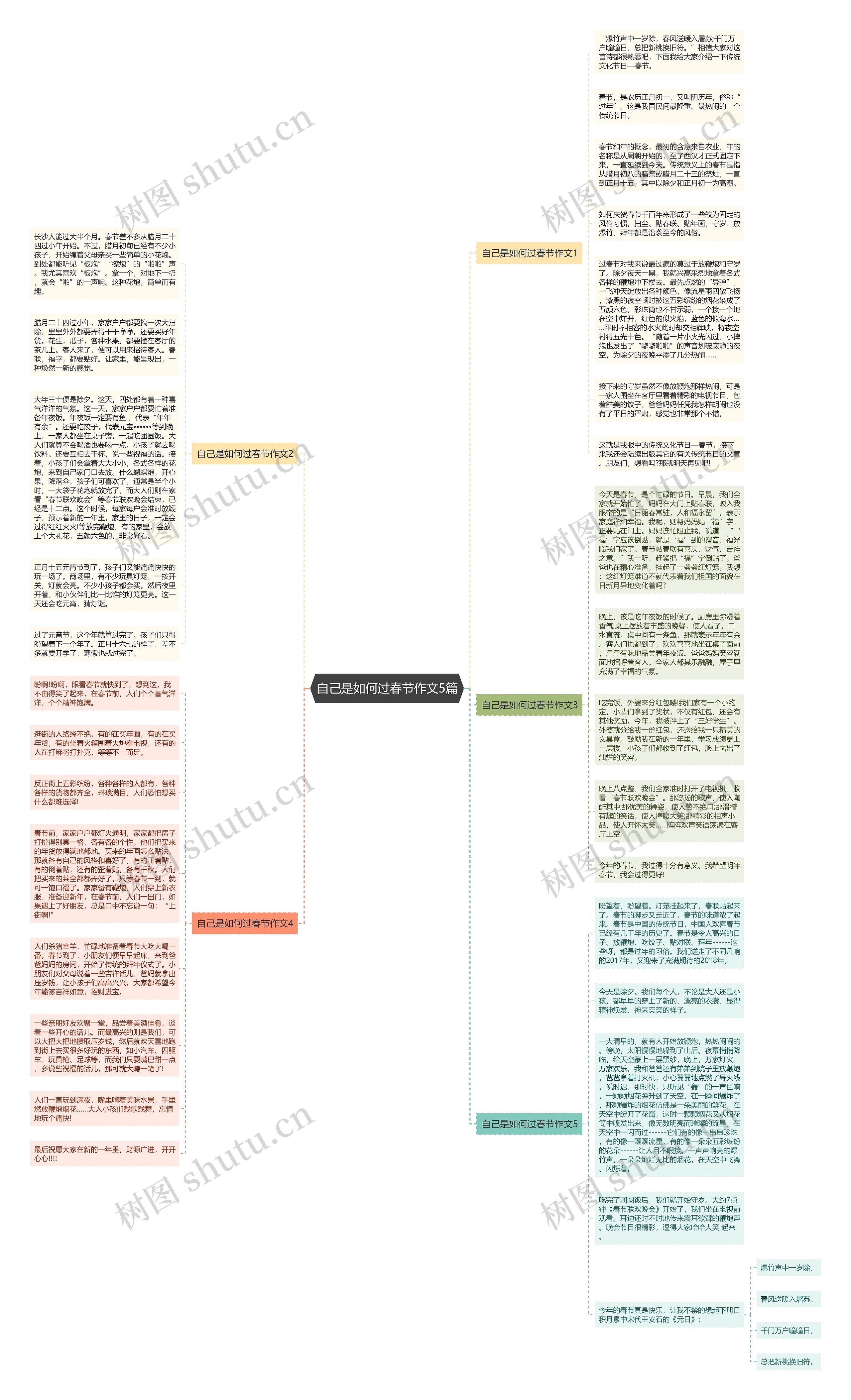 自己是如何过春节作文5篇思维导图