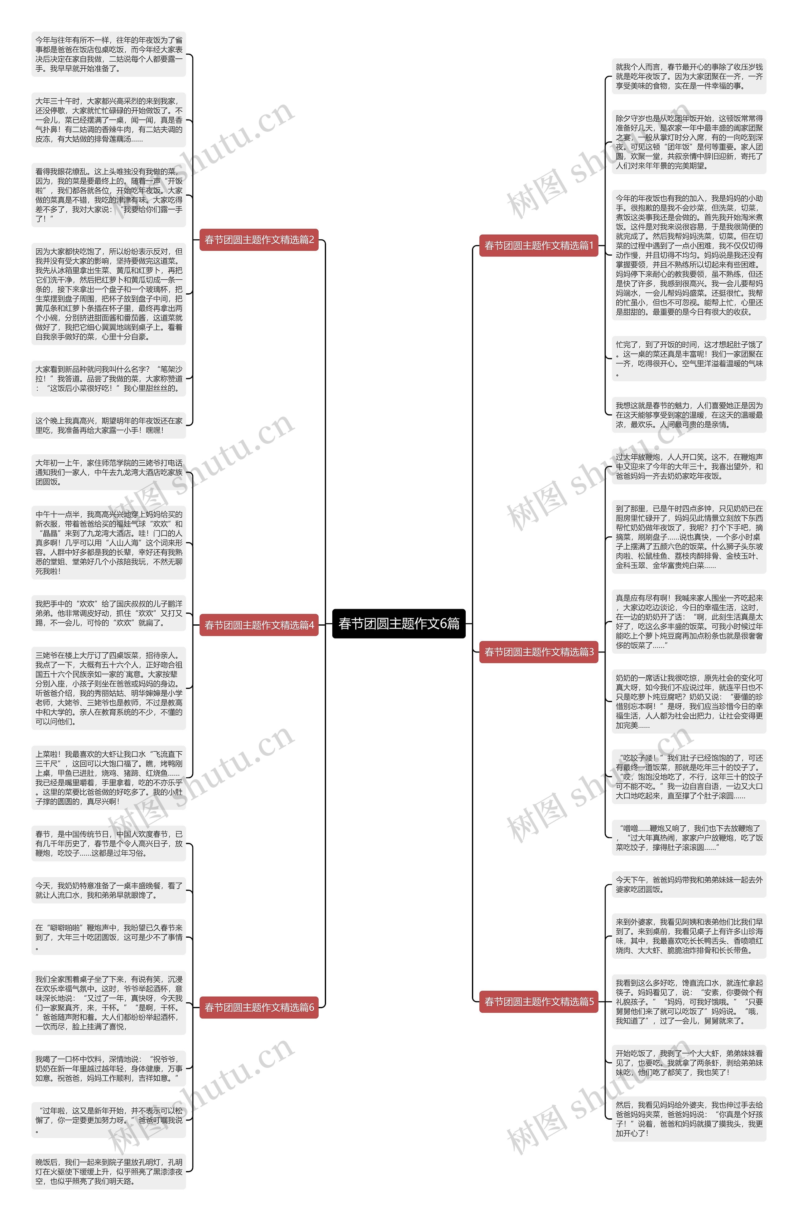 春节团圆主题作文6篇思维导图