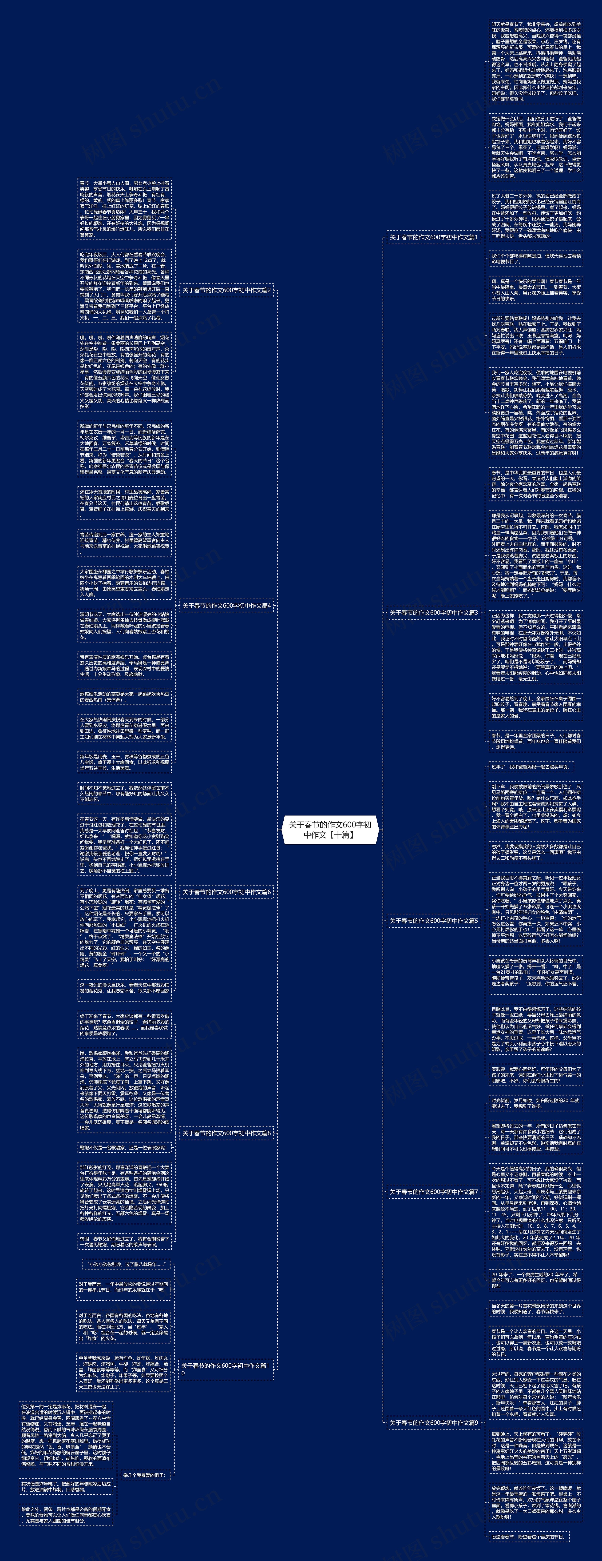 关于春节的作文600字初中作文【十篇】思维导图