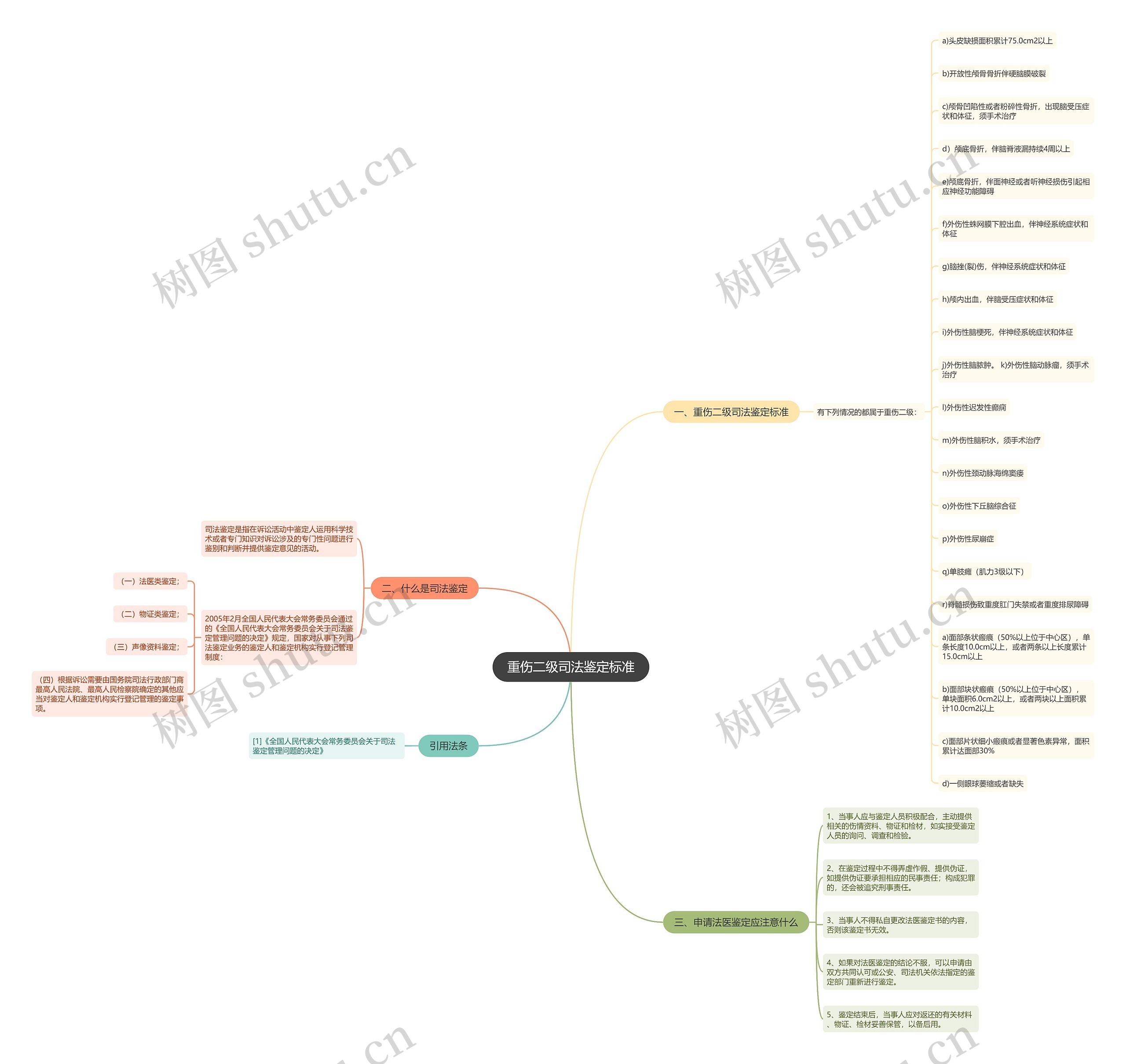 重伤二级司法鉴定标准思维导图