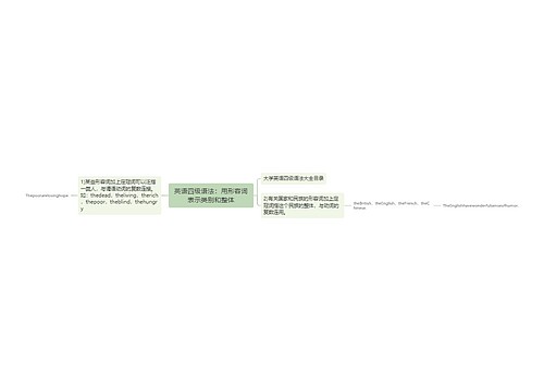 英语四级语法：用形容词表示类别和整体