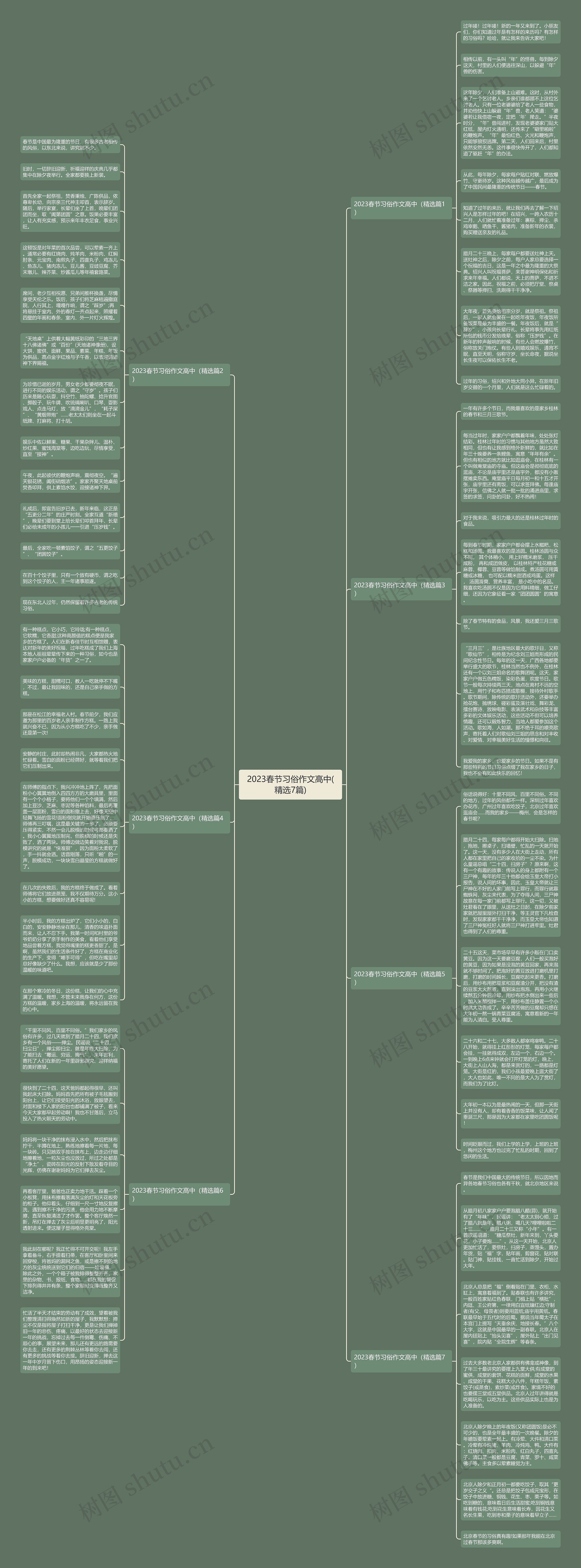 2023春节习俗作文高中(精选7篇)思维导图