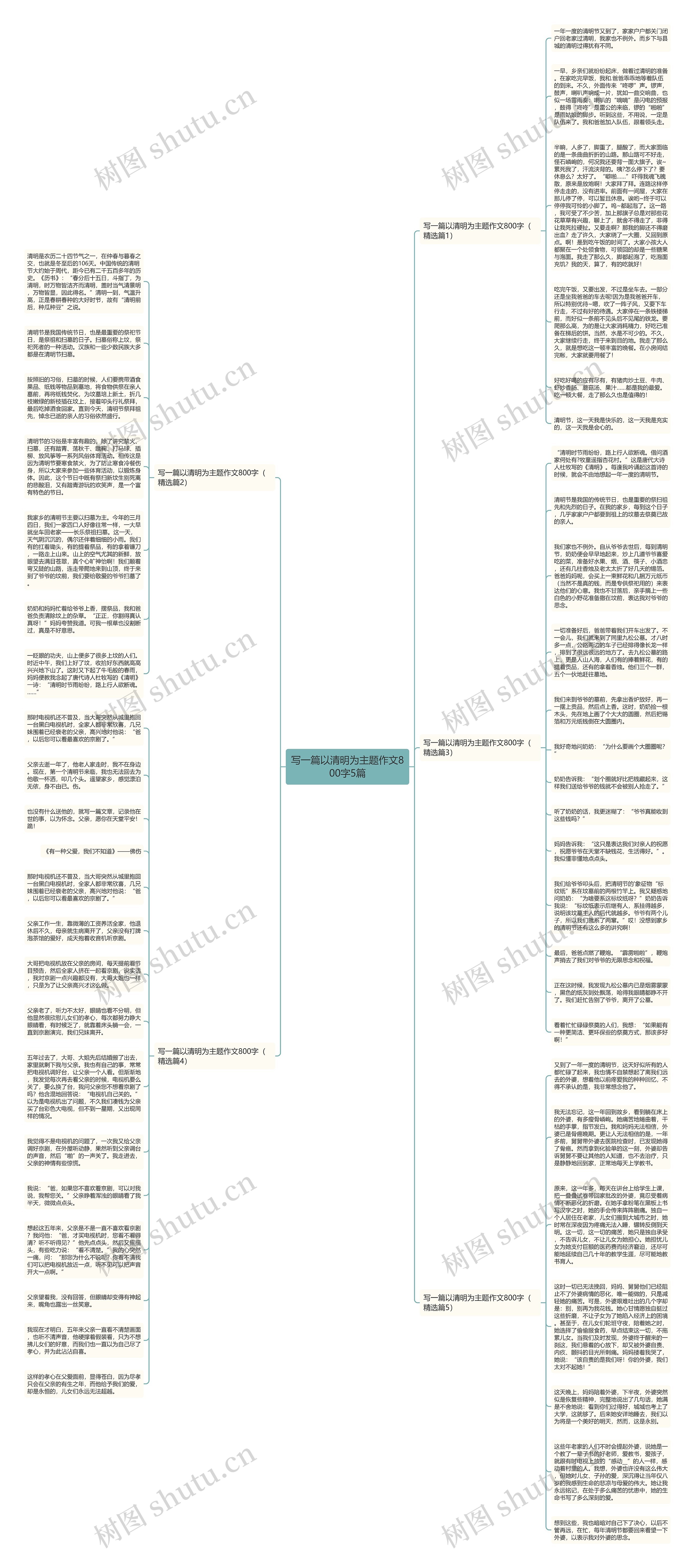 写一篇以清明为主题作文800字5篇思维导图