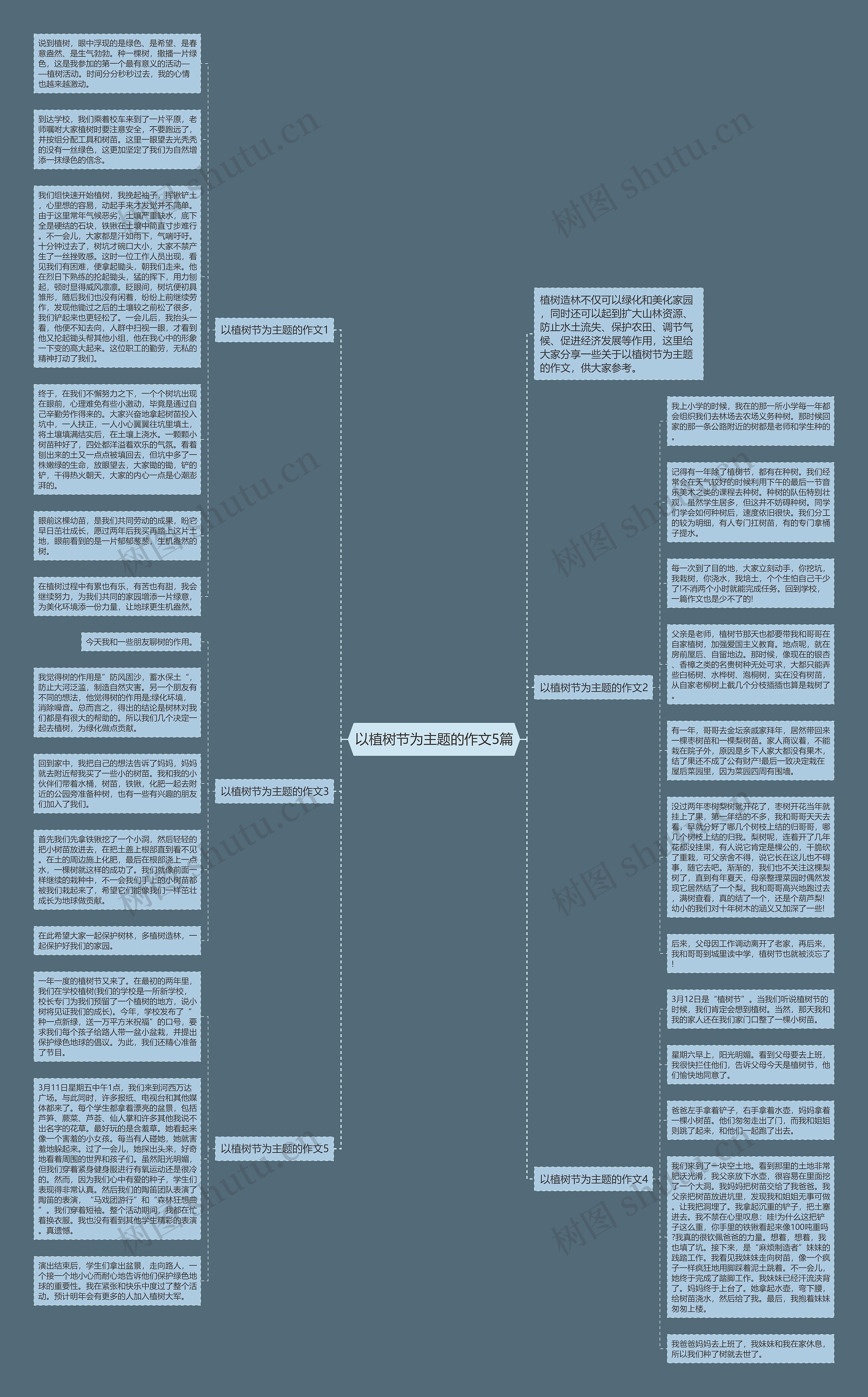 以植树节为主题的作文5篇思维导图