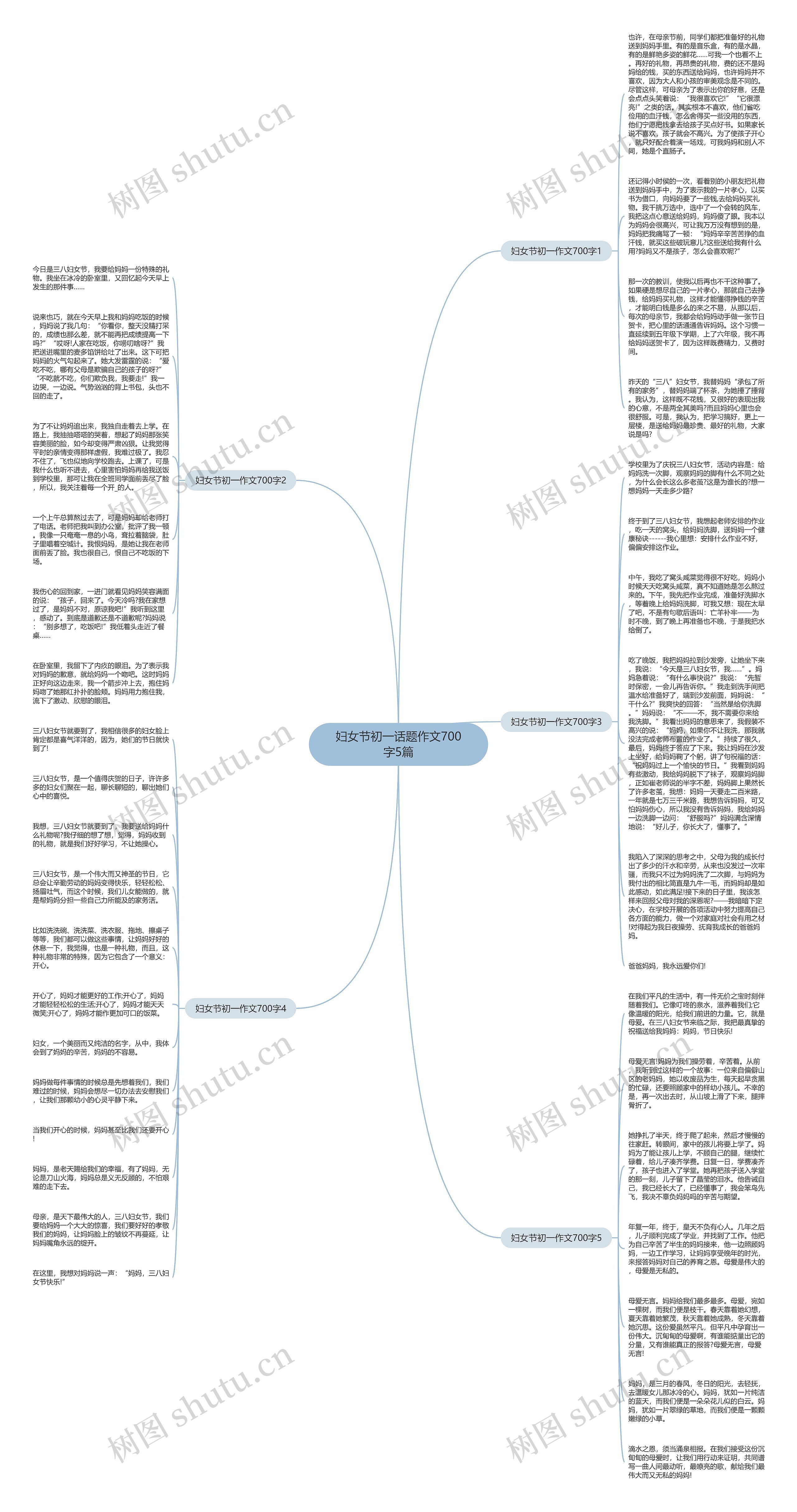 妇女节初一话题作文700字5篇思维导图
