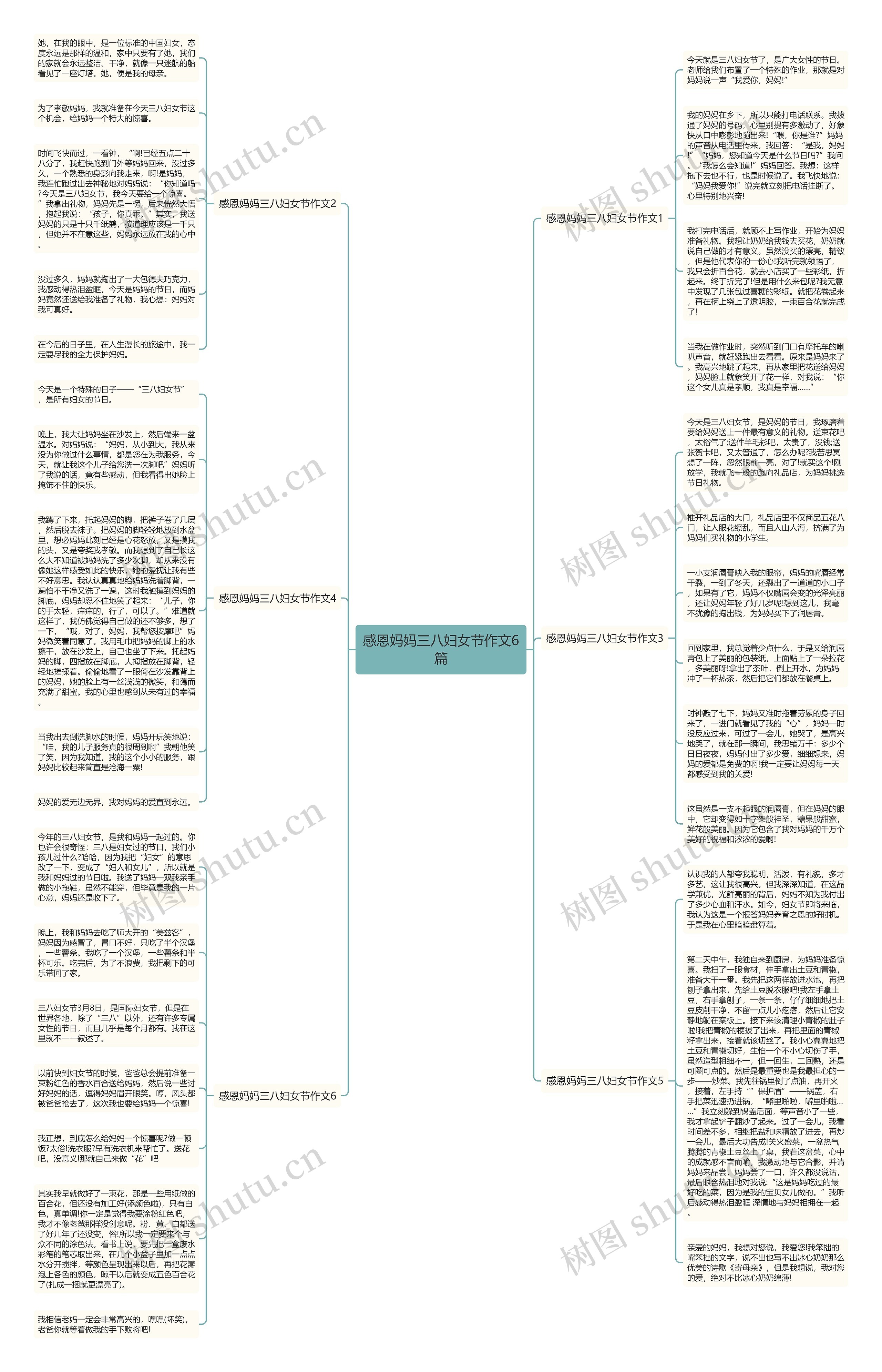 感恩妈妈三八妇女节作文6篇思维导图