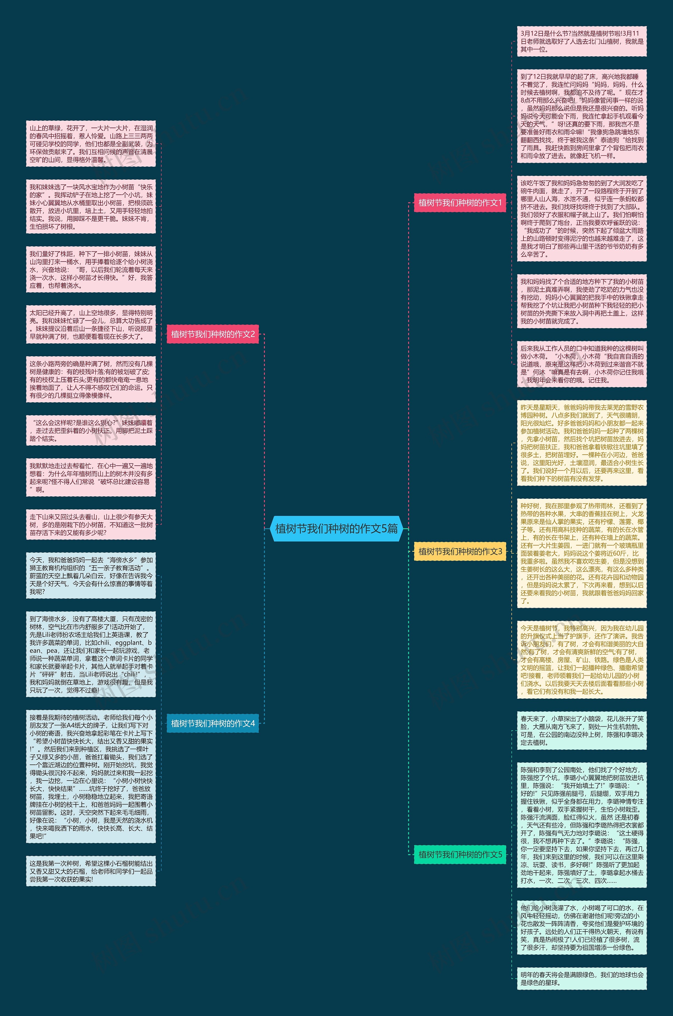 植树节我们种树的作文5篇思维导图