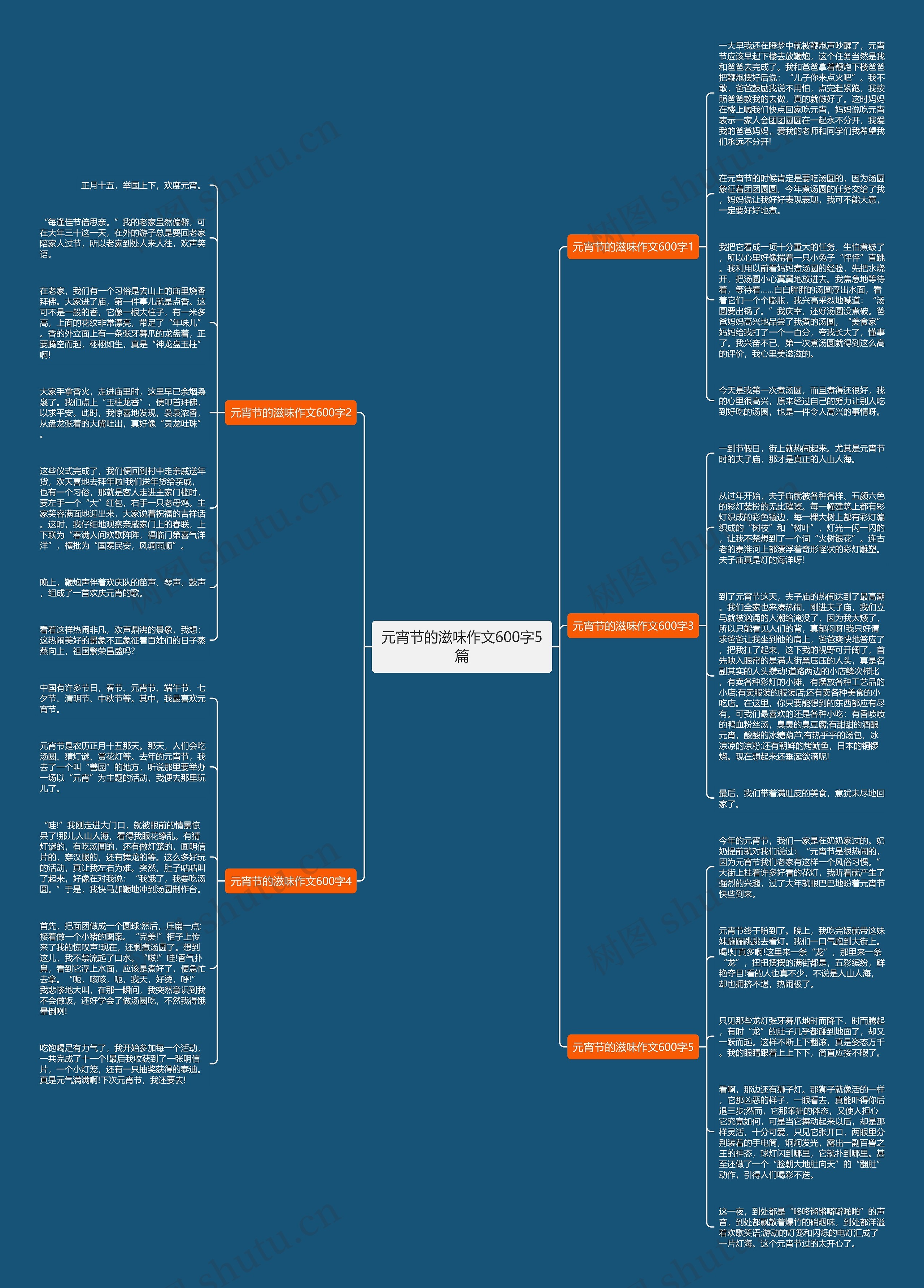 元宵节的滋味作文600字5篇思维导图