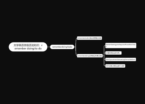 大学英语四级语法知识：remember doing/to do