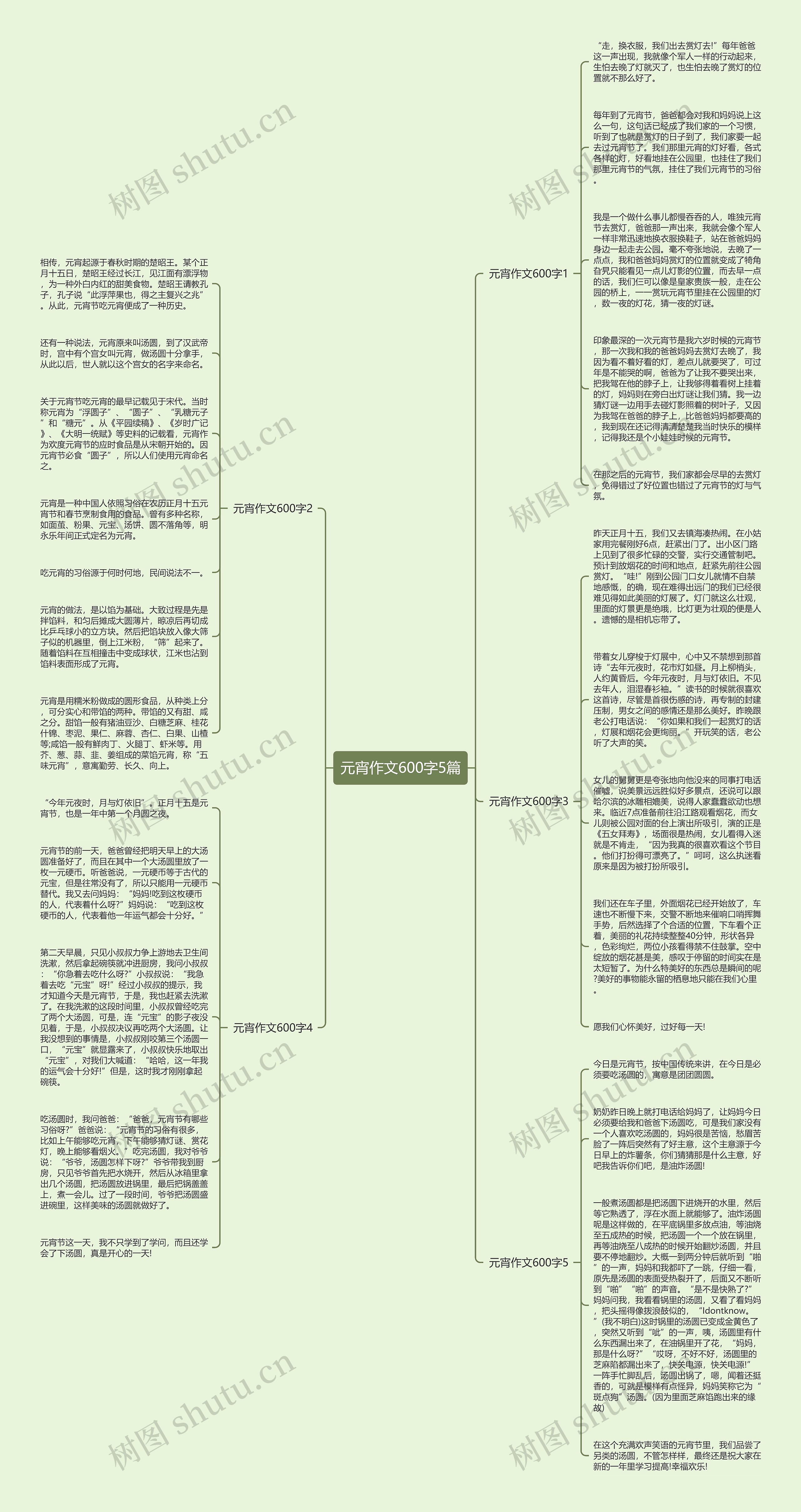 元宵作文600字5篇思维导图