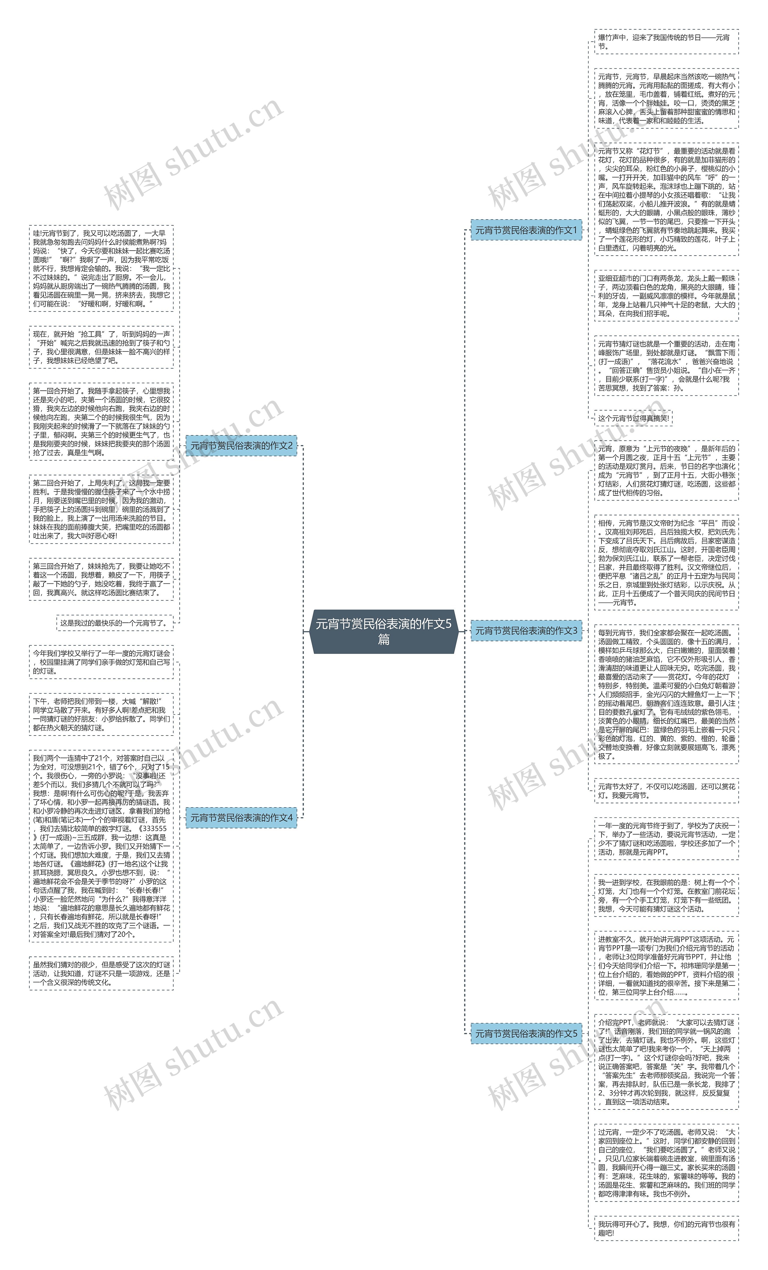 元宵节赏民俗表演的作文5篇思维导图
