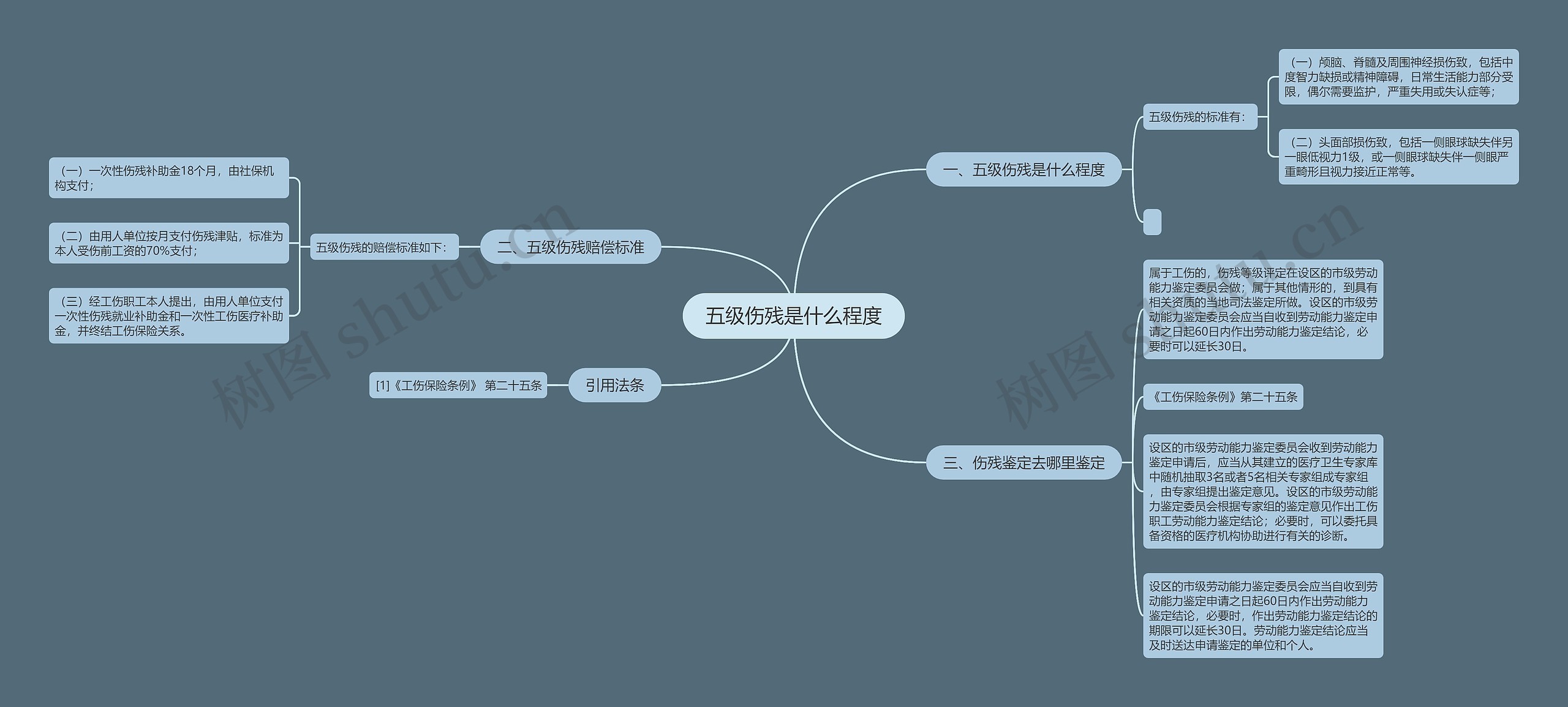 五级伤残是什么程度思维导图