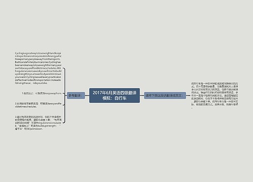 2017年6月英语四级翻译模拟：自行车