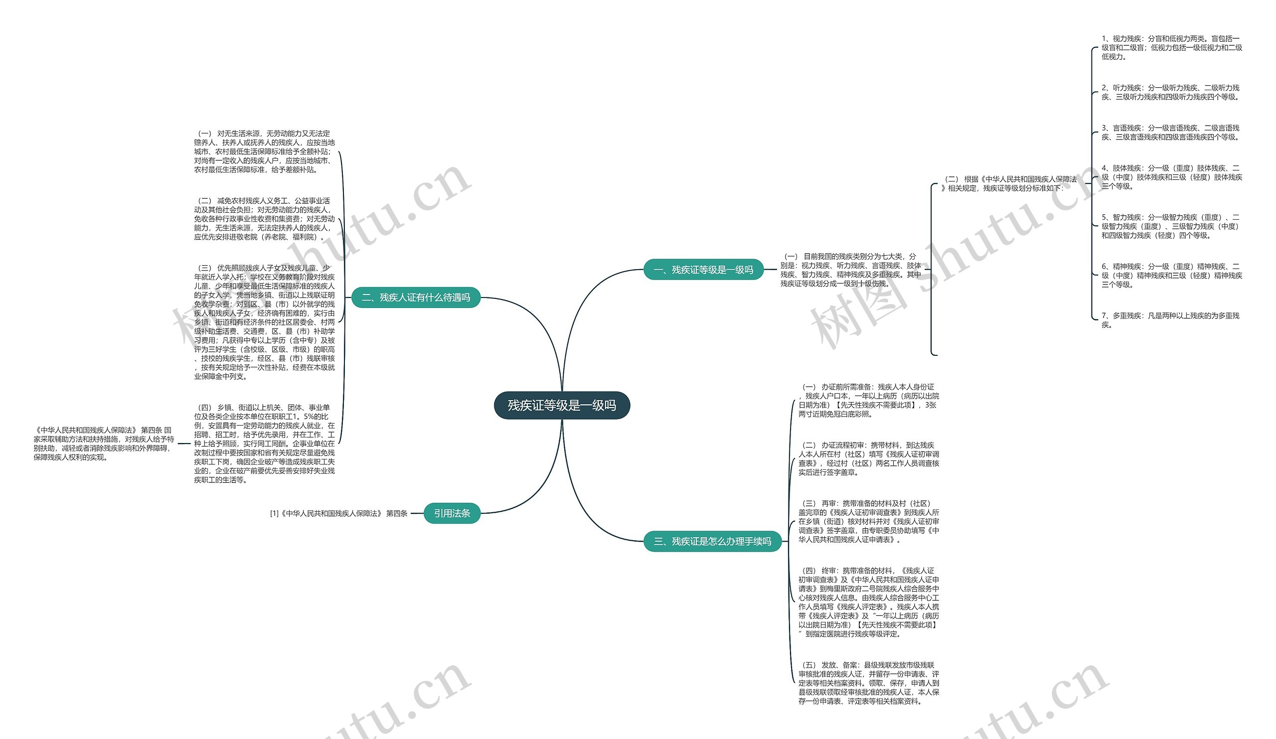 残疾证等级是一级吗思维导图