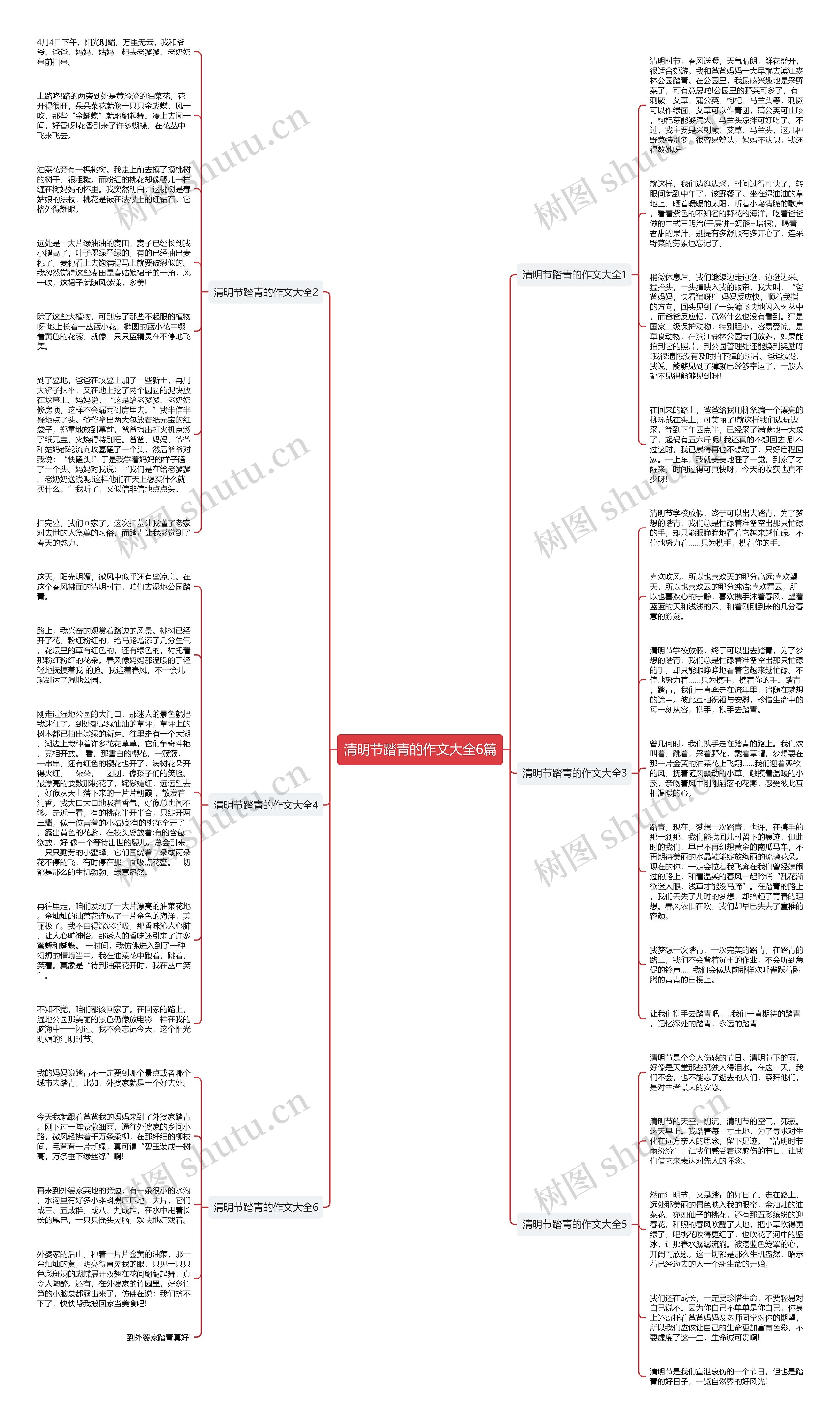 清明节踏青的作文大全6篇思维导图