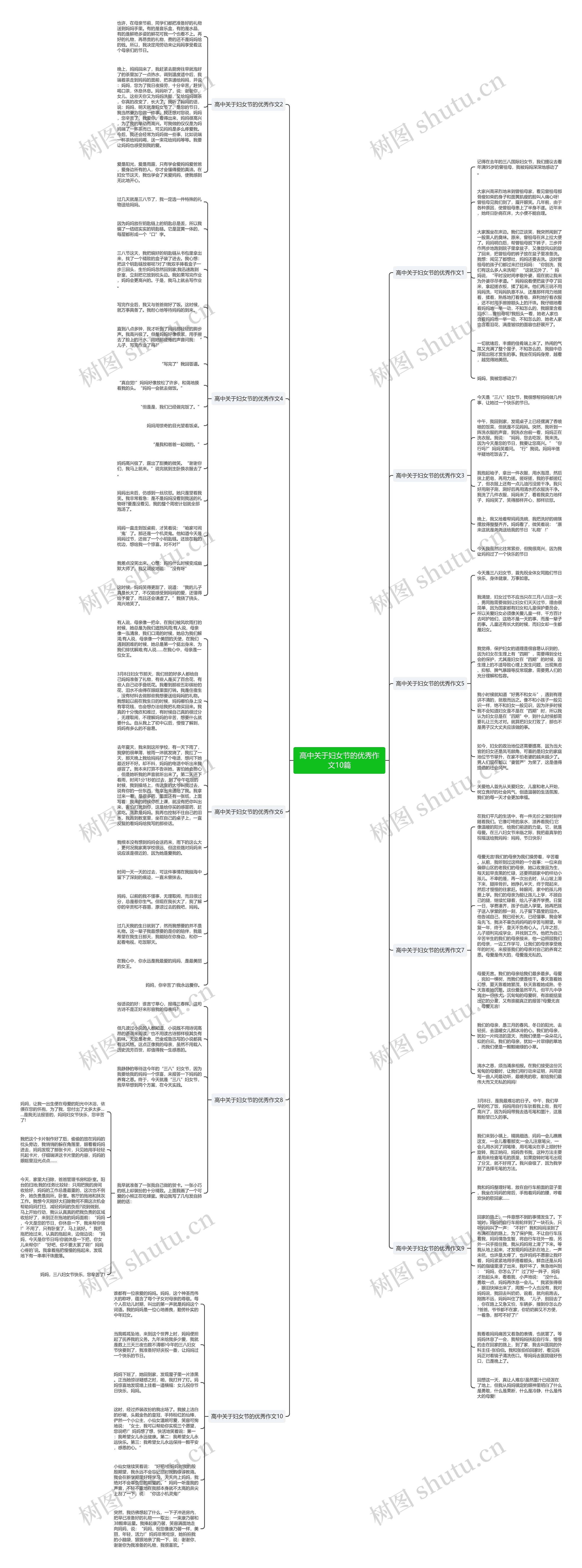 高中关于妇女节的优秀作文10篇思维导图